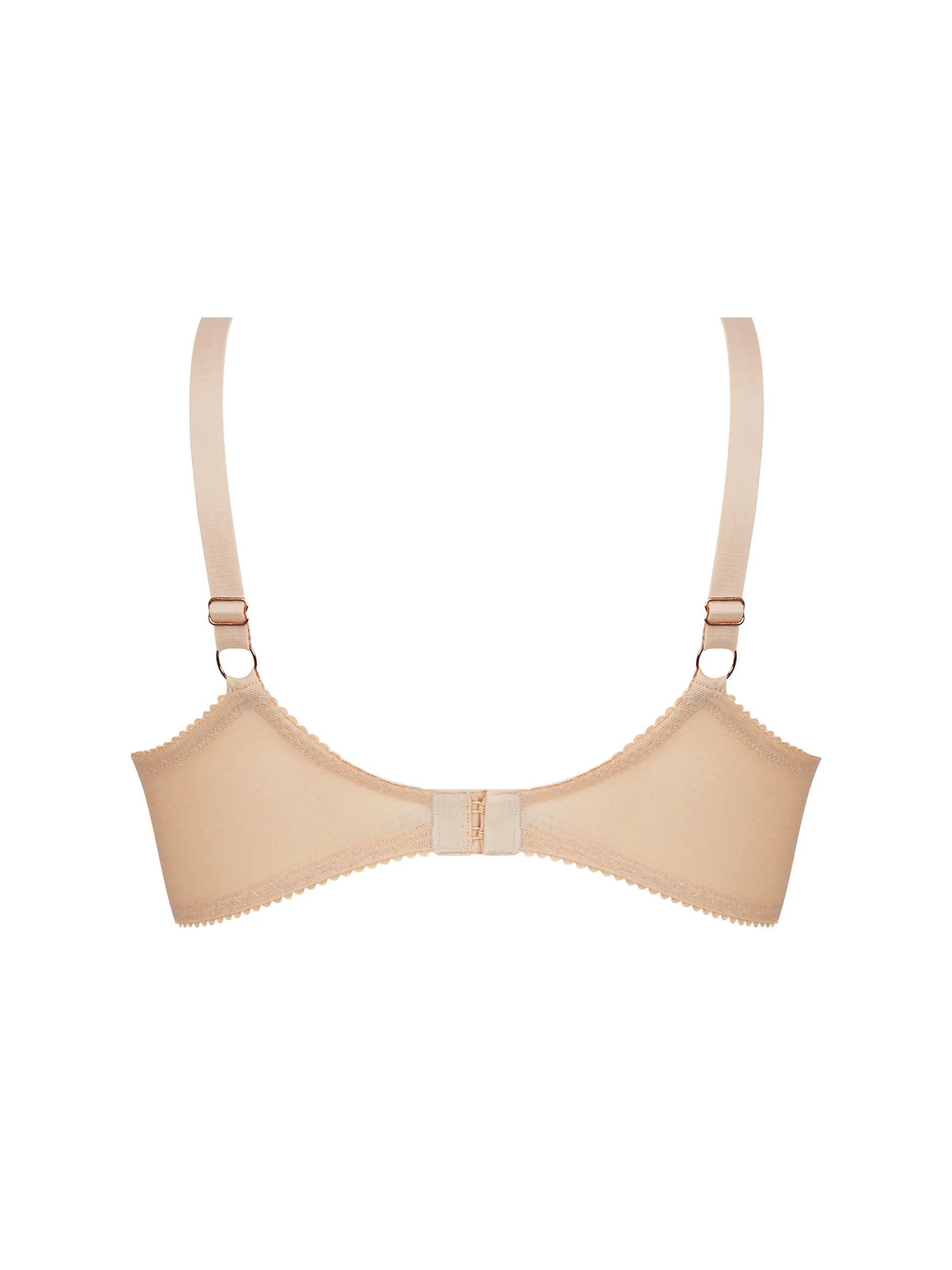 Nude Underwire Bra With Floral Embroidery
