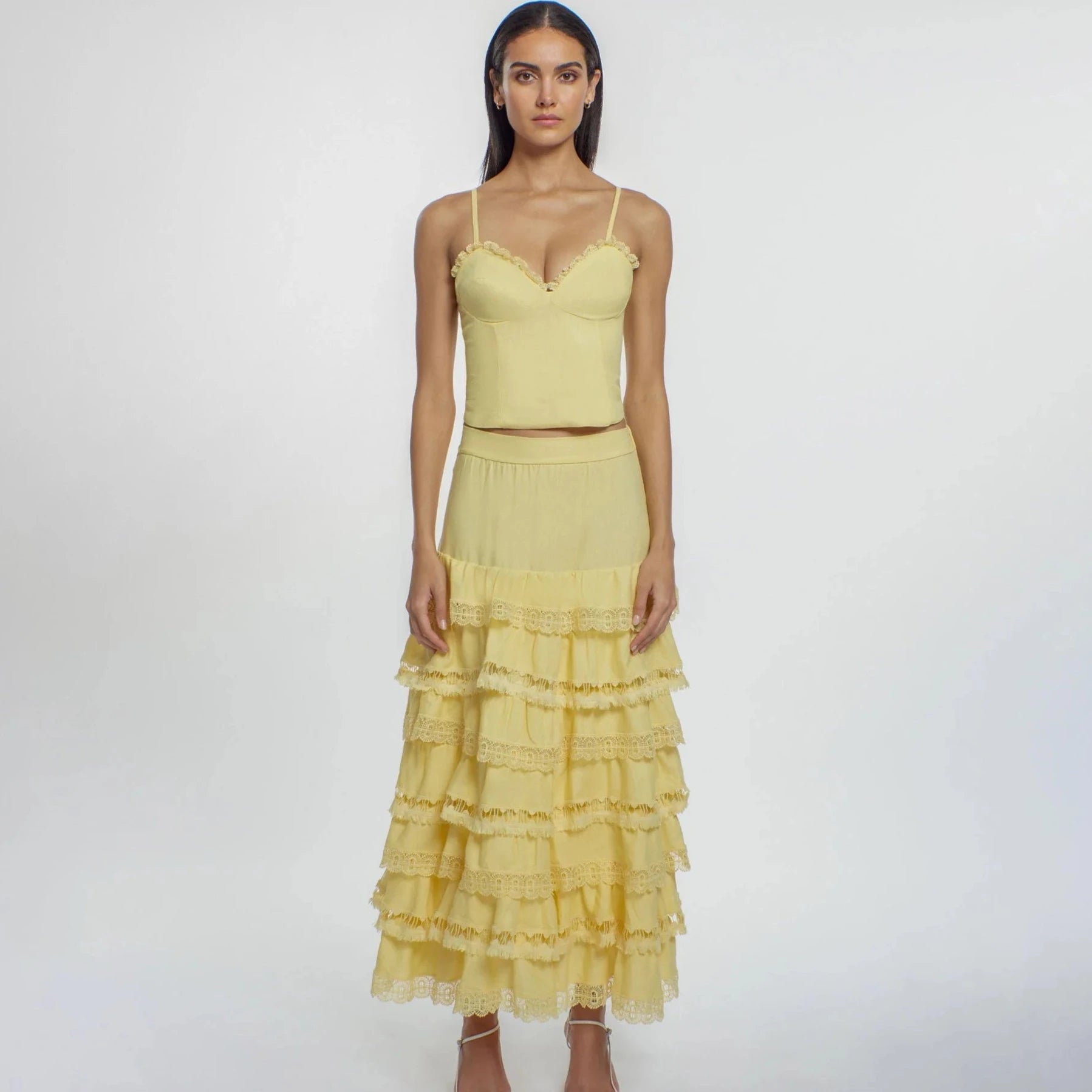 Tiered Yellow Skirt