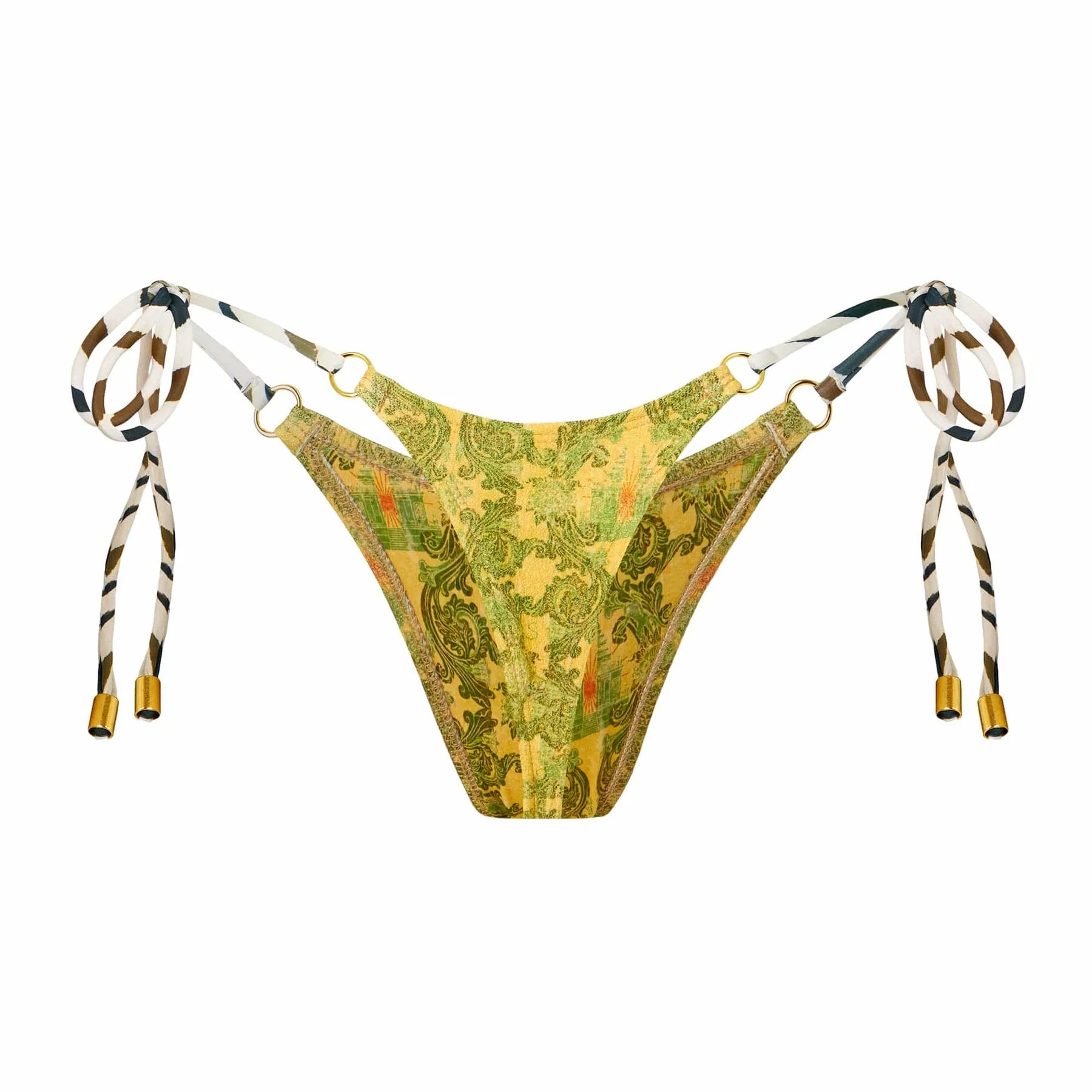 Printed One Size Tie Side Thong Bottom