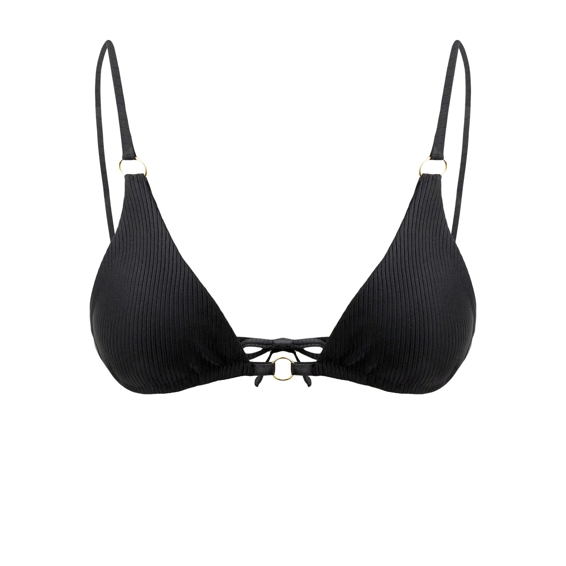 Ribbed Black Triangle Top