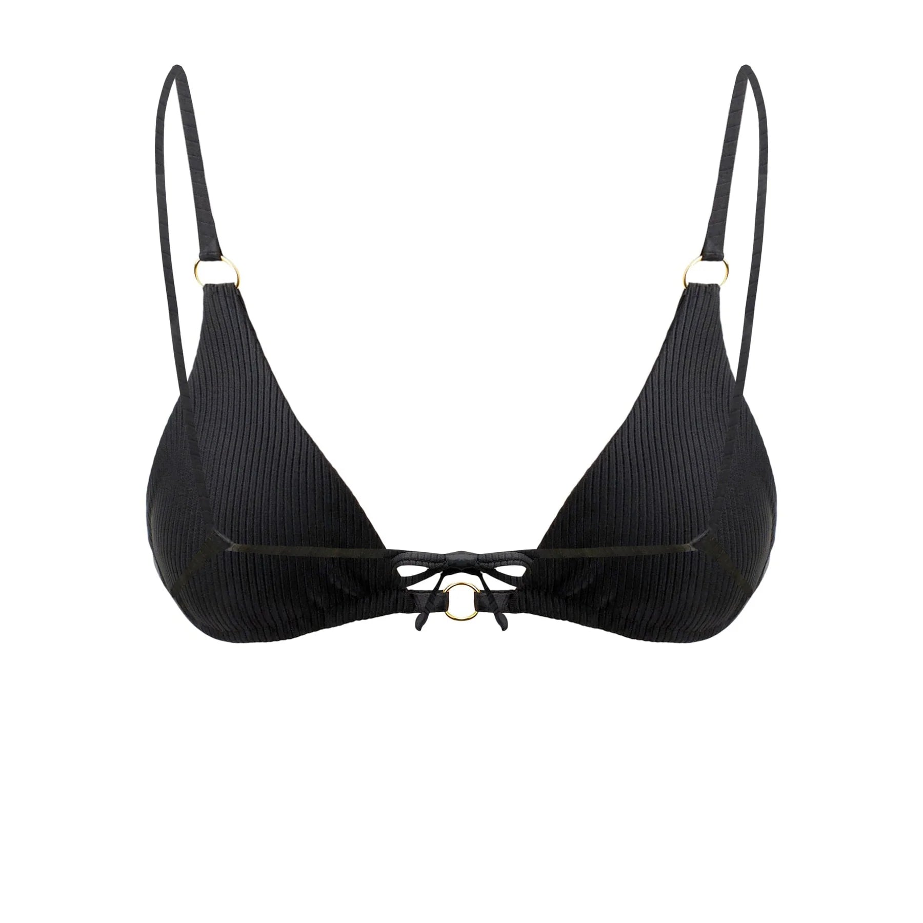 Ribbed Black Triangle Top