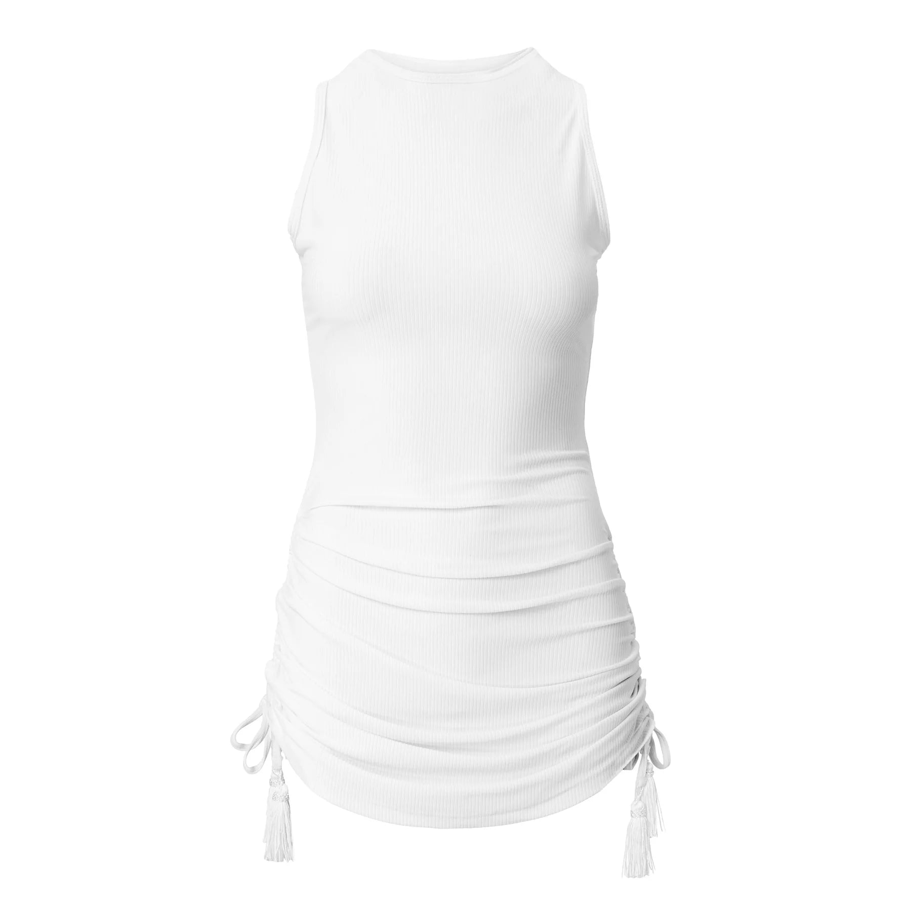 Ribbed White Mini Dress