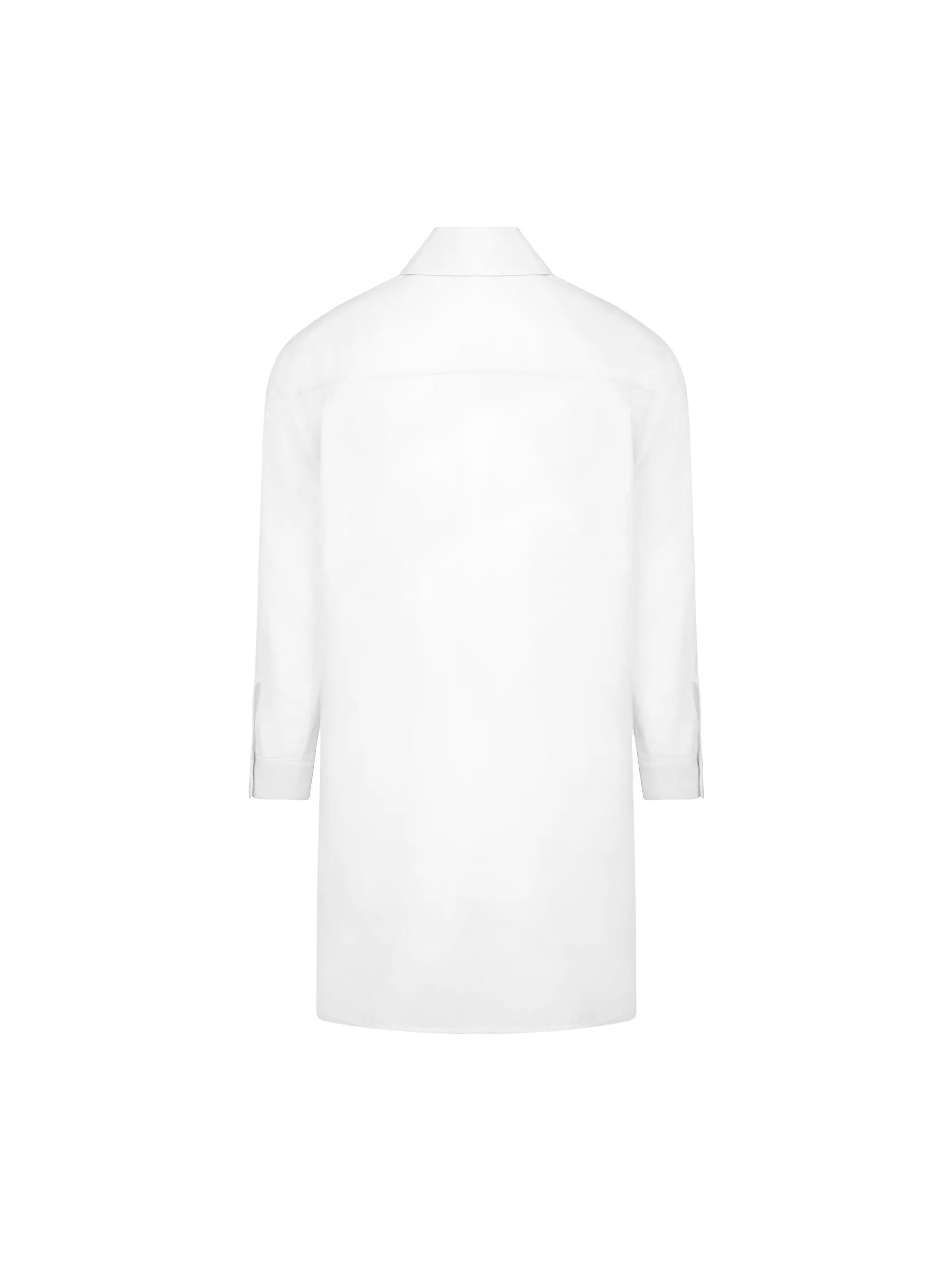 Oversized white collared button down in cotton/silk blend