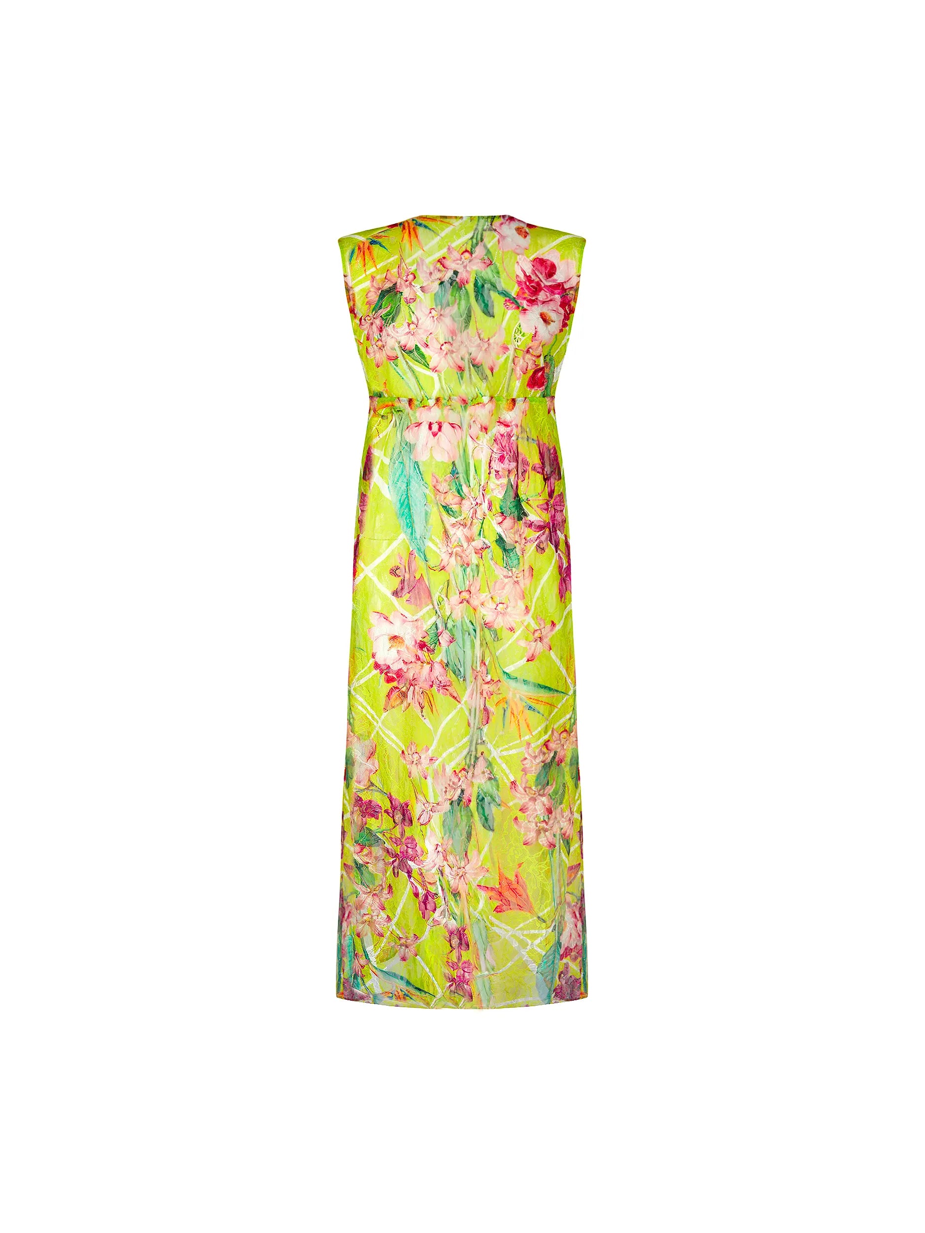 Multicolor sheer coverup dress in floral print