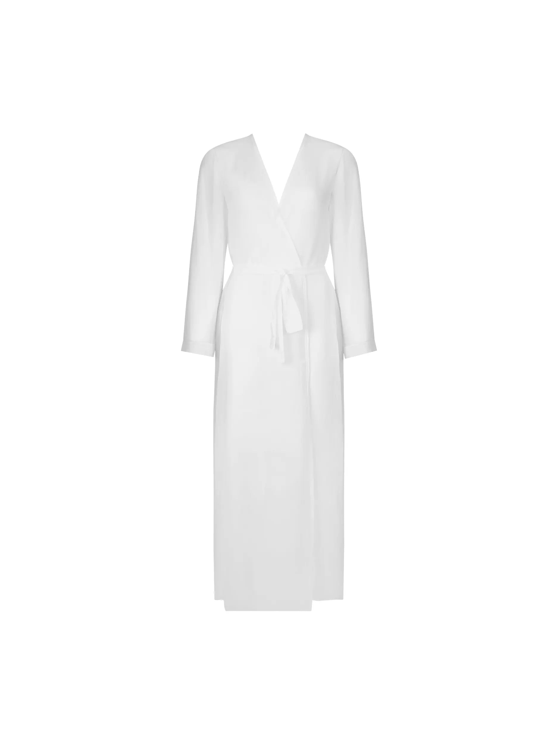 Long White Wrap Kimono