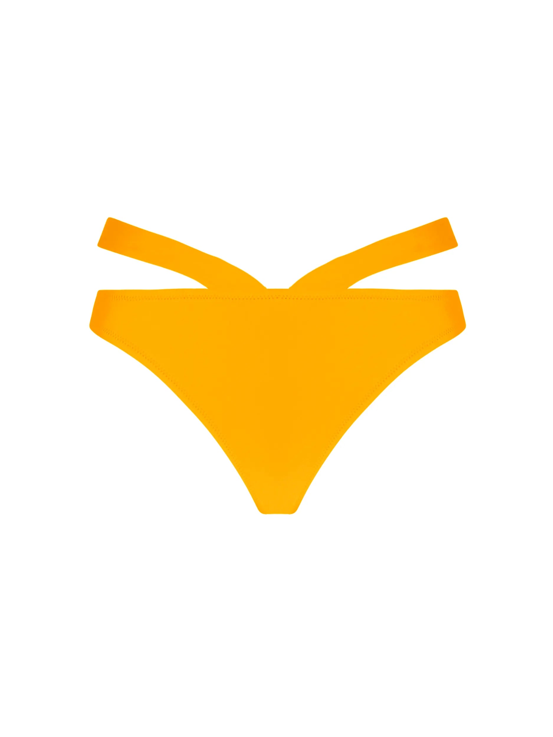 Yellow strappy side bikini bottom
