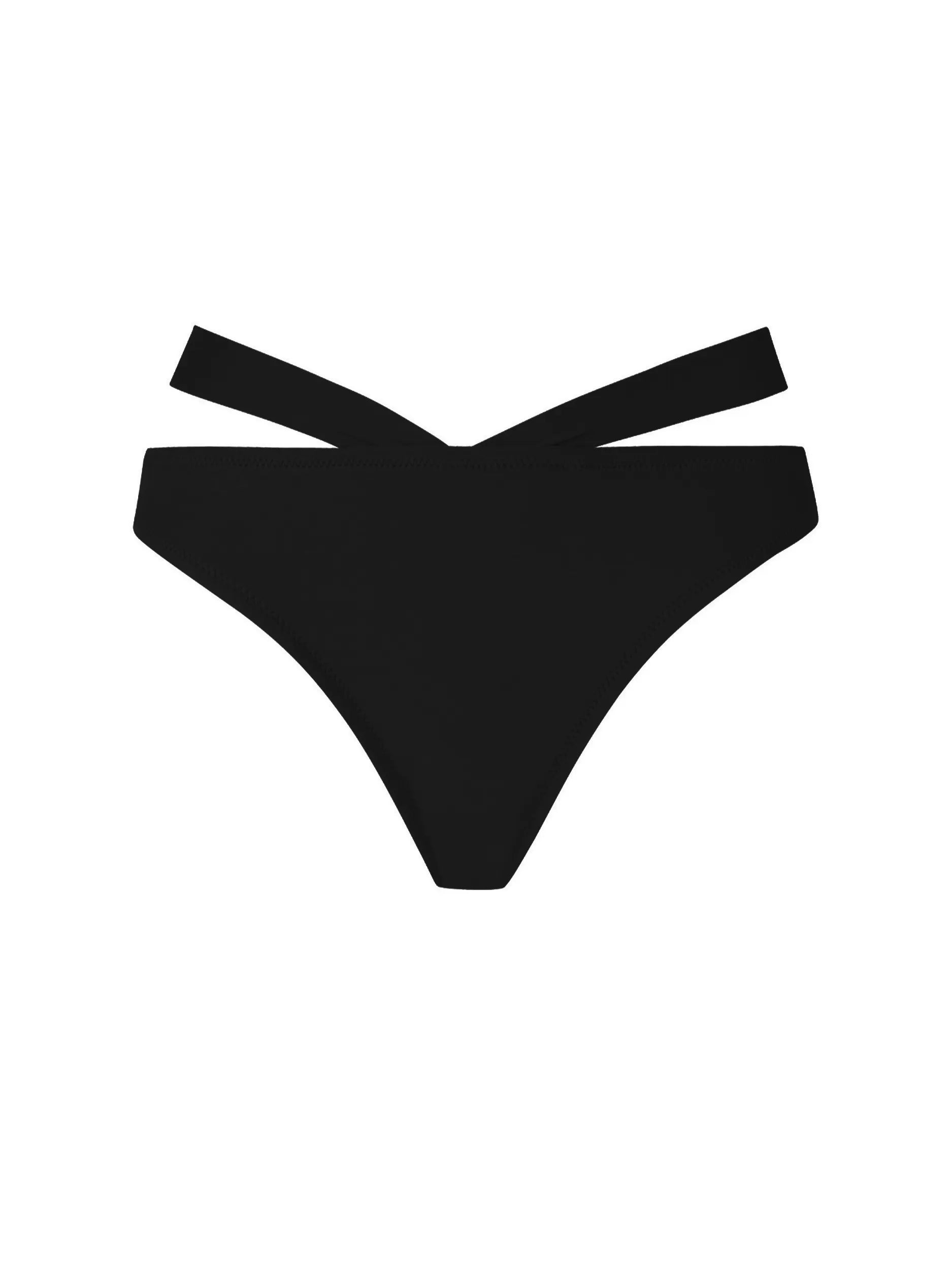 Strappy low waist bottom in black