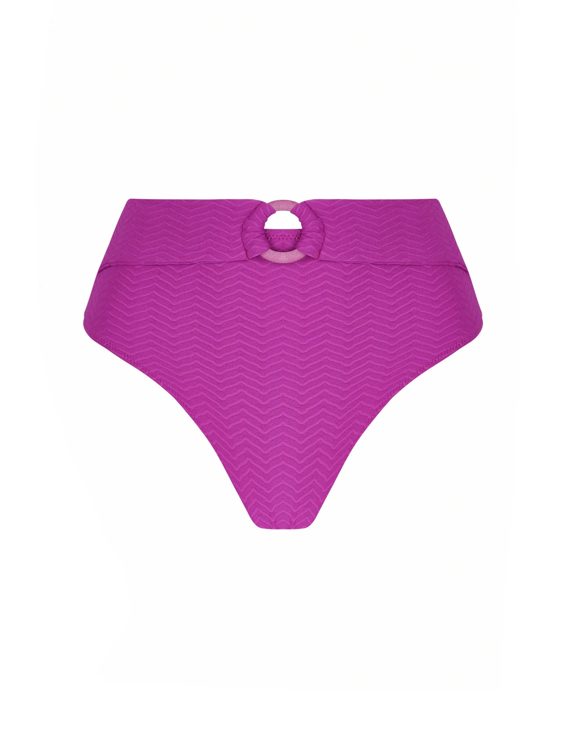 Textured ring front high waist bottom