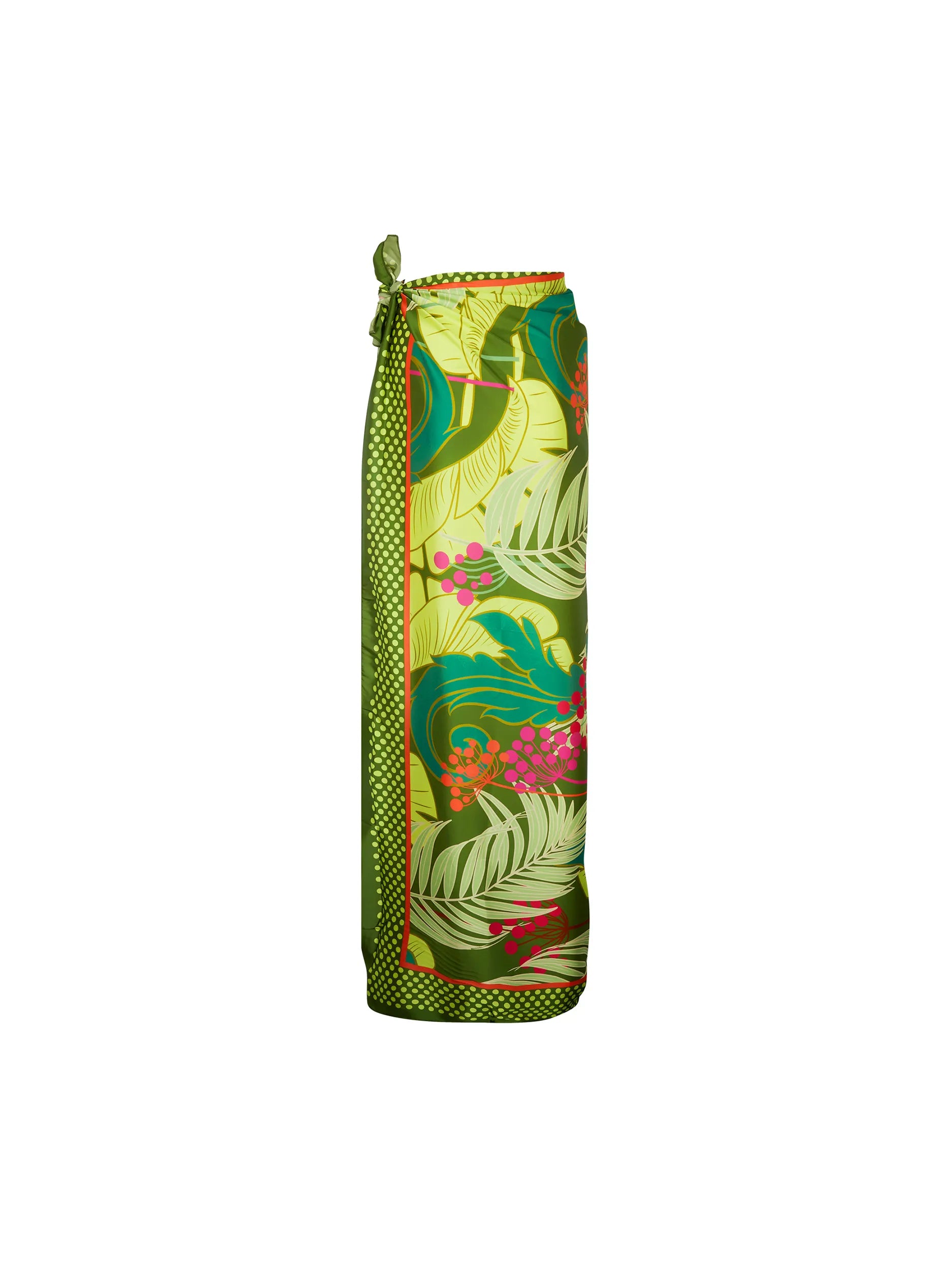 Long green tropical print sarong