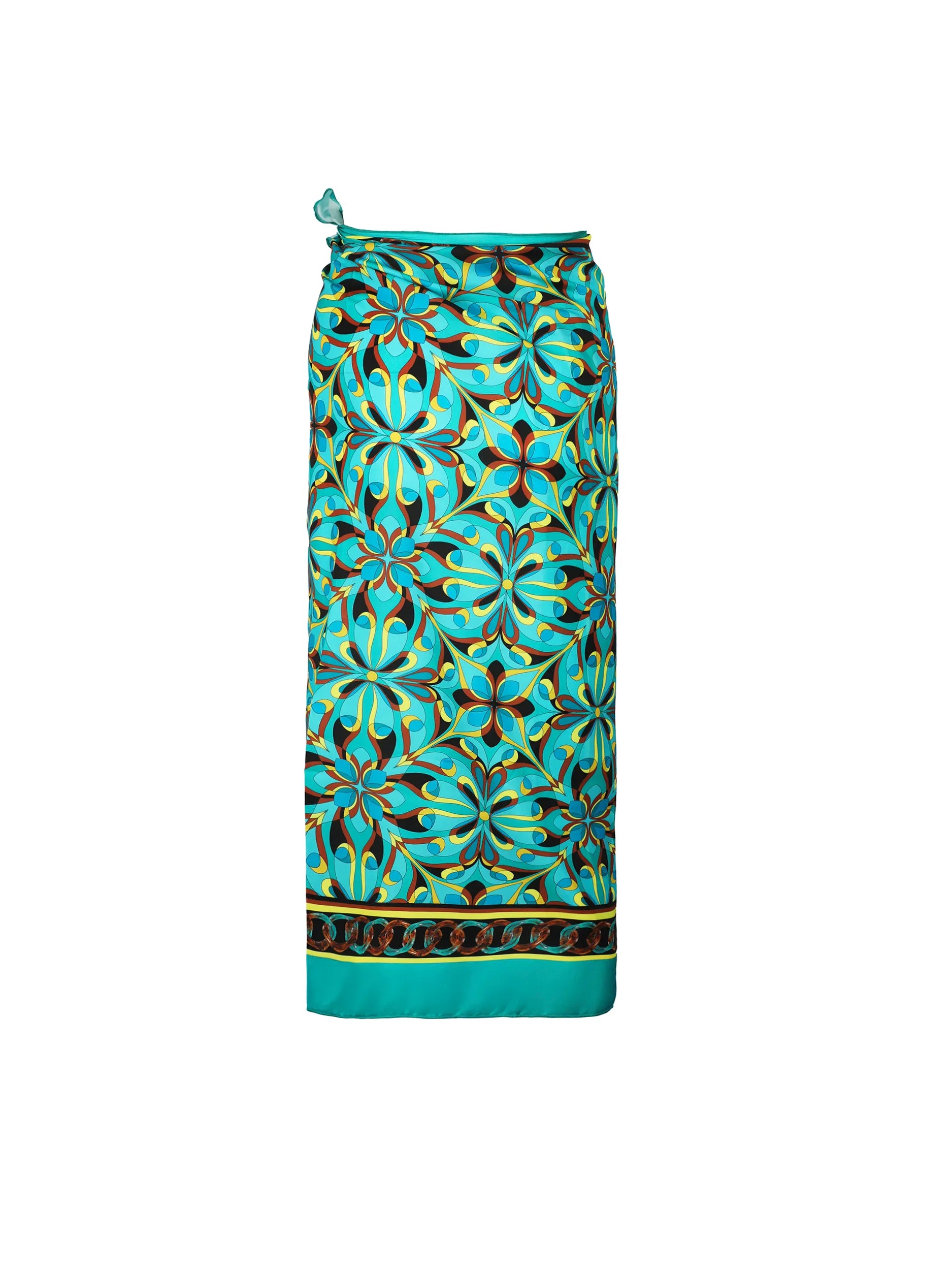 Multicolor print long sarong