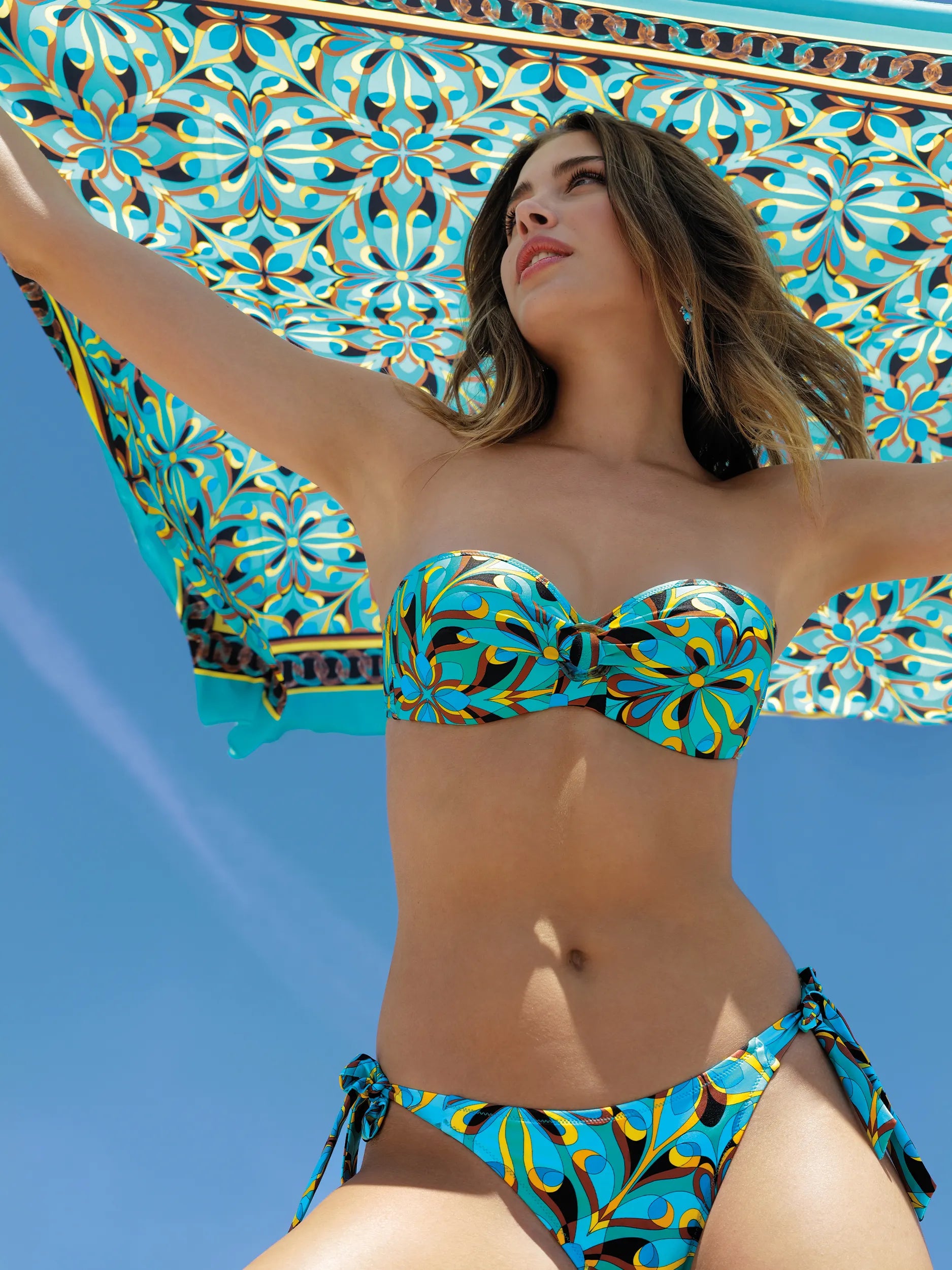 Multicolor print long sarong