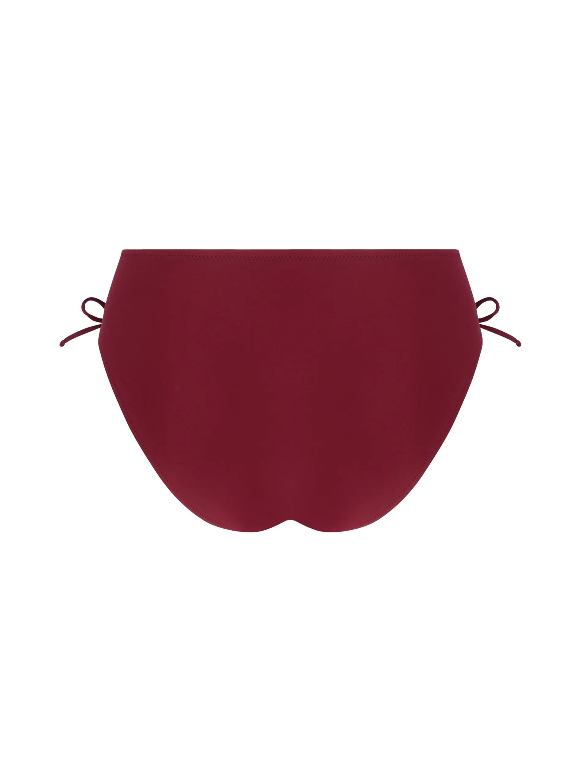 High waist bottom with tie sides in burgundy