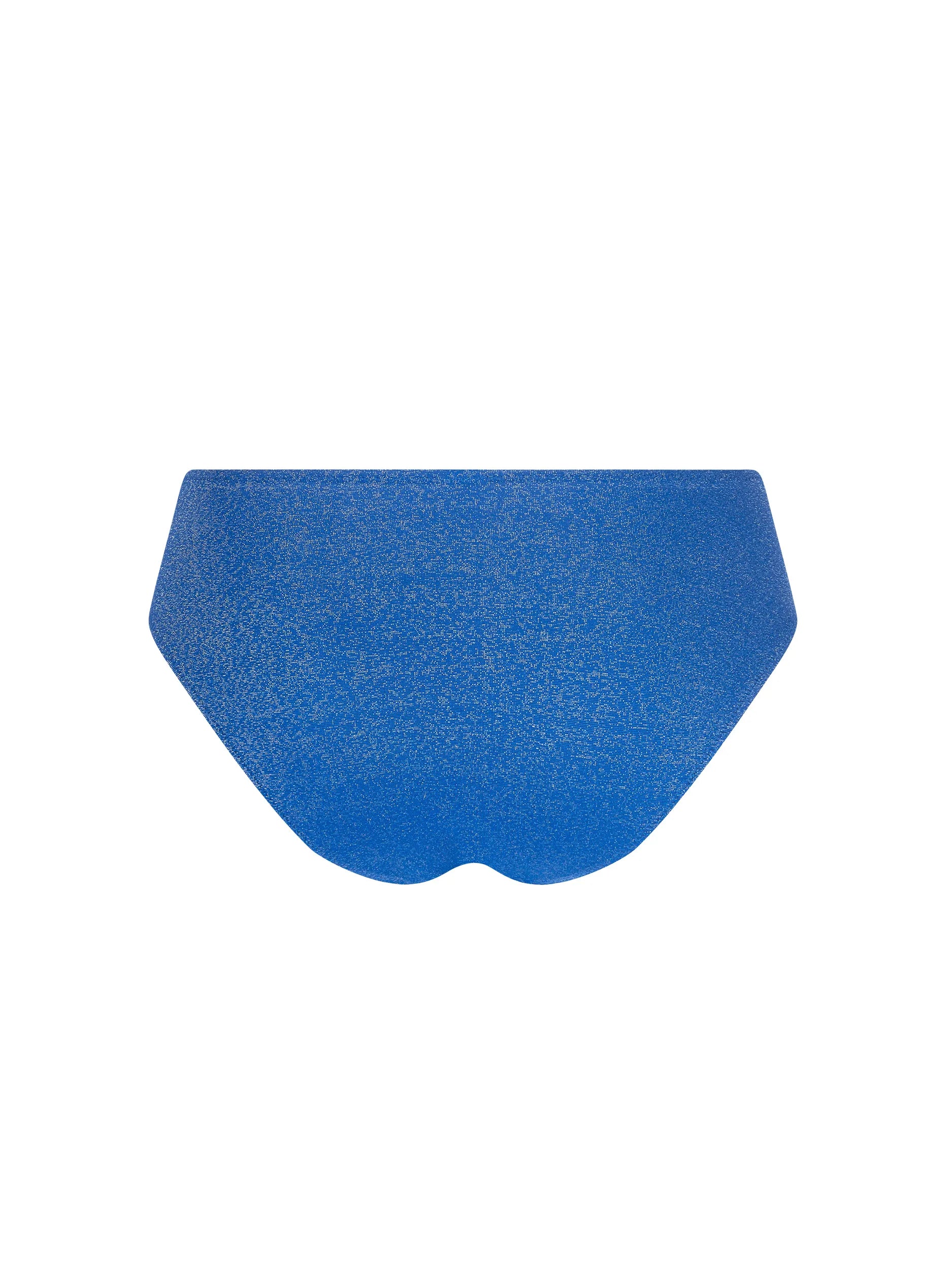 Shimmery blue high waist bottom with thick sides
