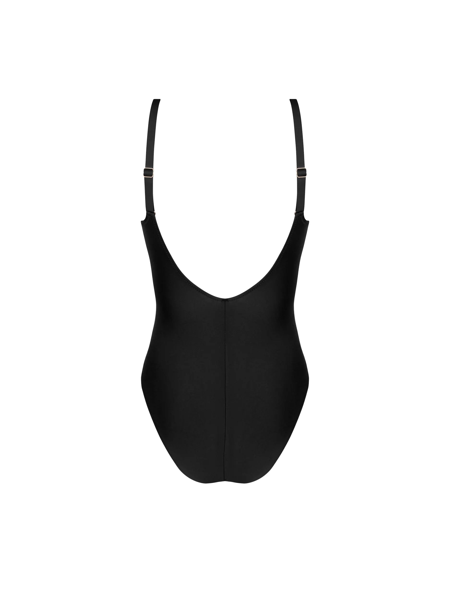 Black hidden underwire one piece with bronze trim