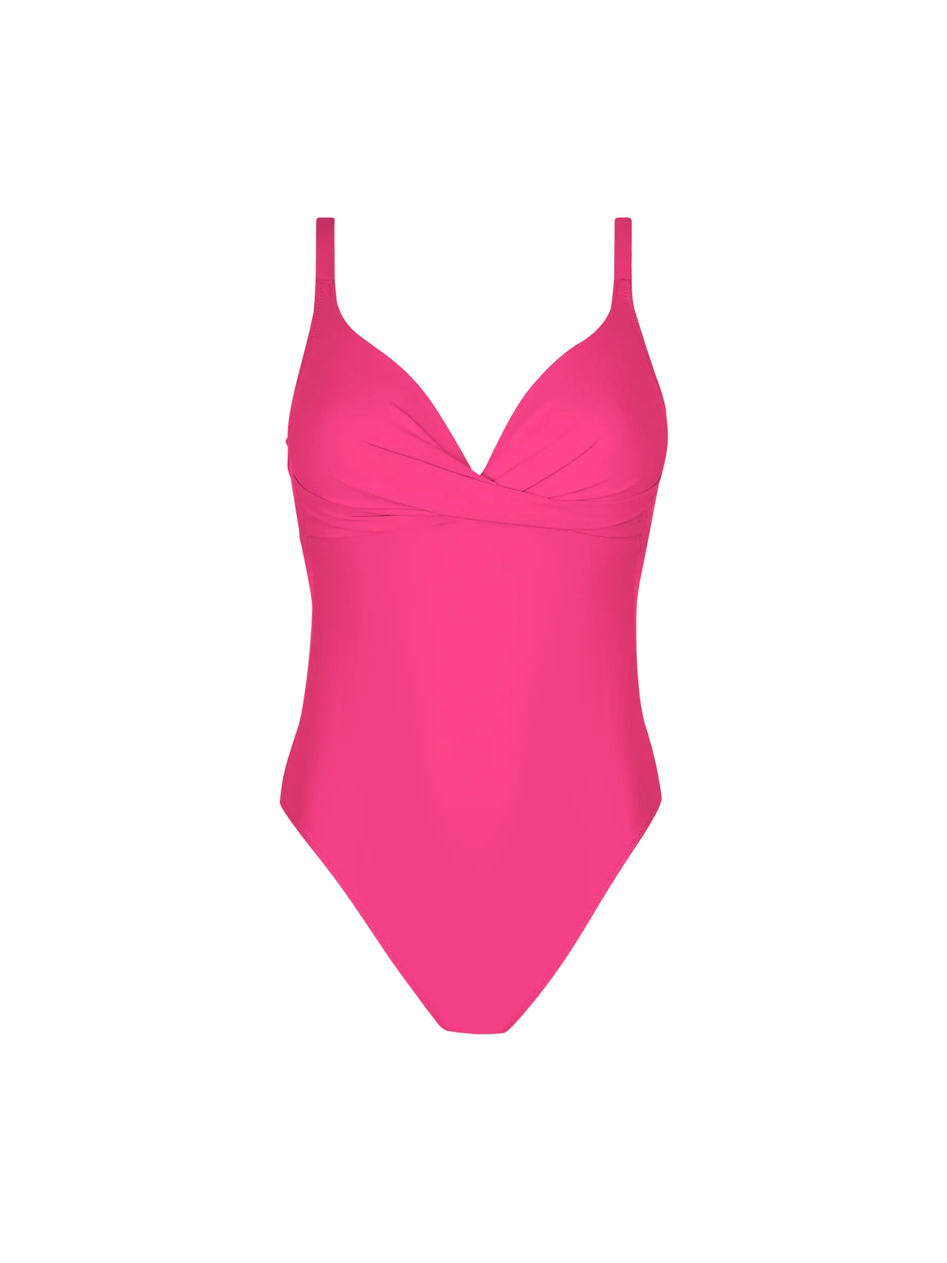 Cross front one piece with padding in pink