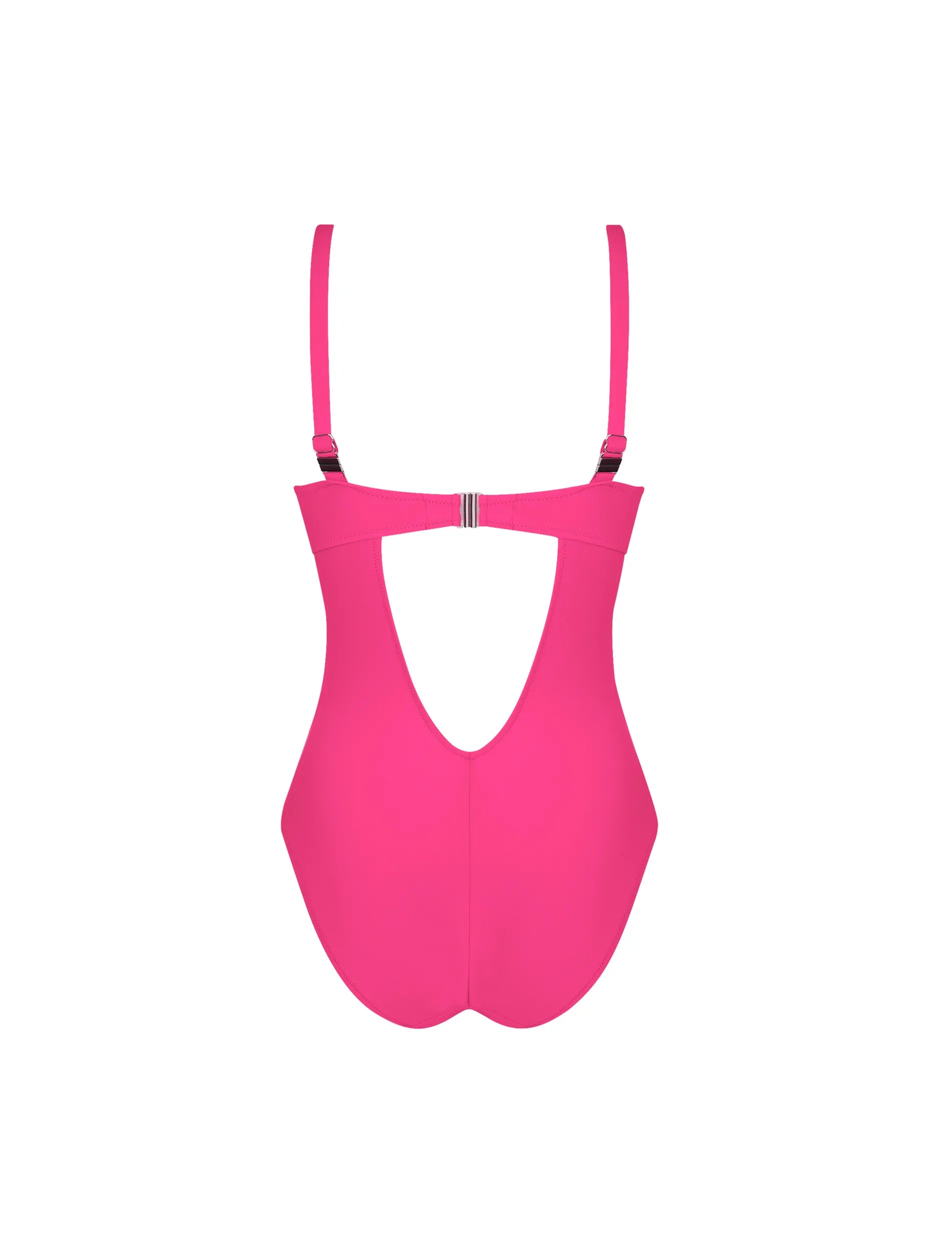 Cross front one piece with padding in pink