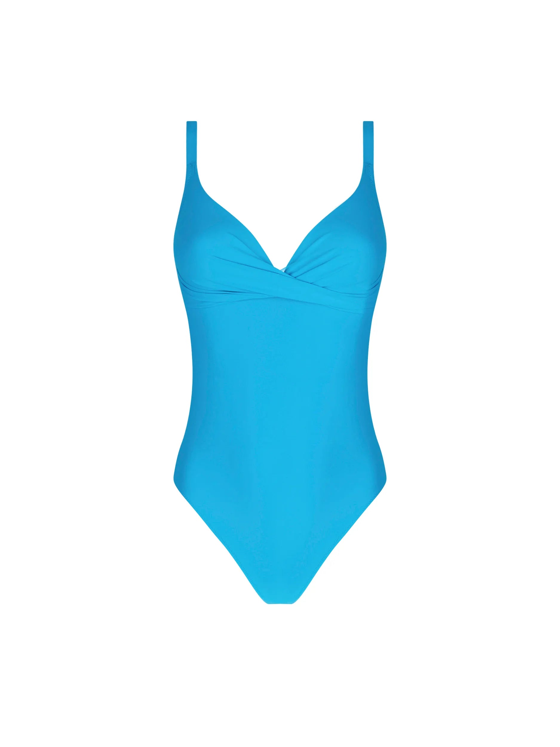 Padded light blue one piece with cross front support