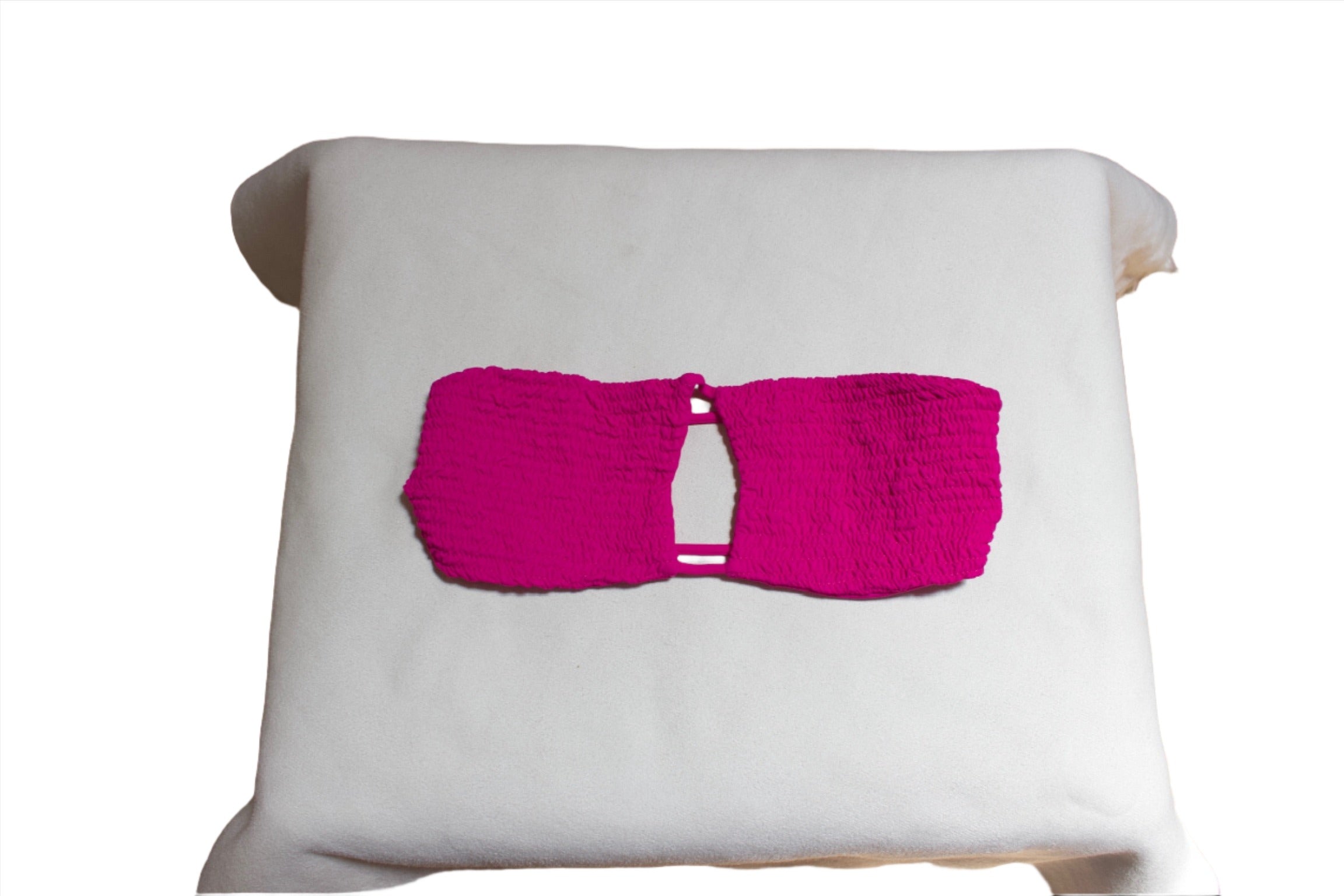 Smocked bandeau with front cutout