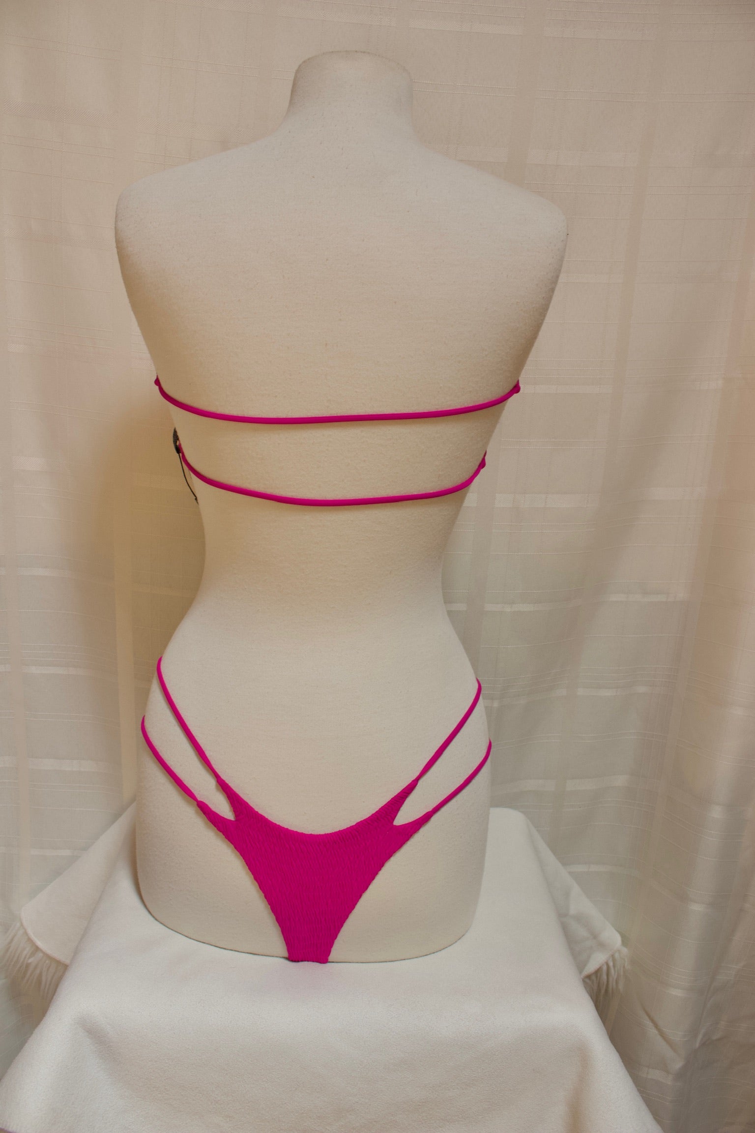 Smocked bandeau with front cutout