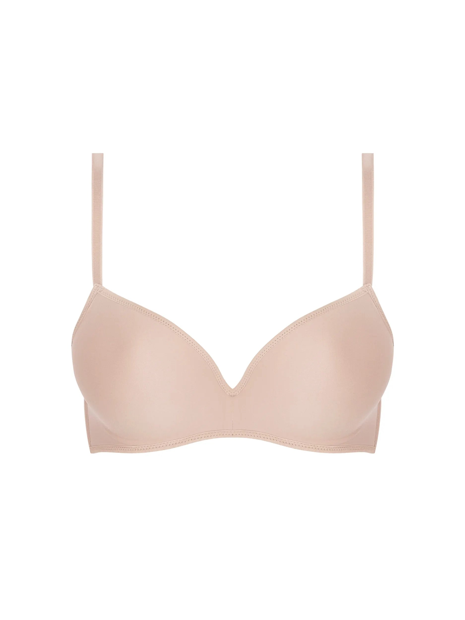 Moulded cup bra with underwire support in Nude