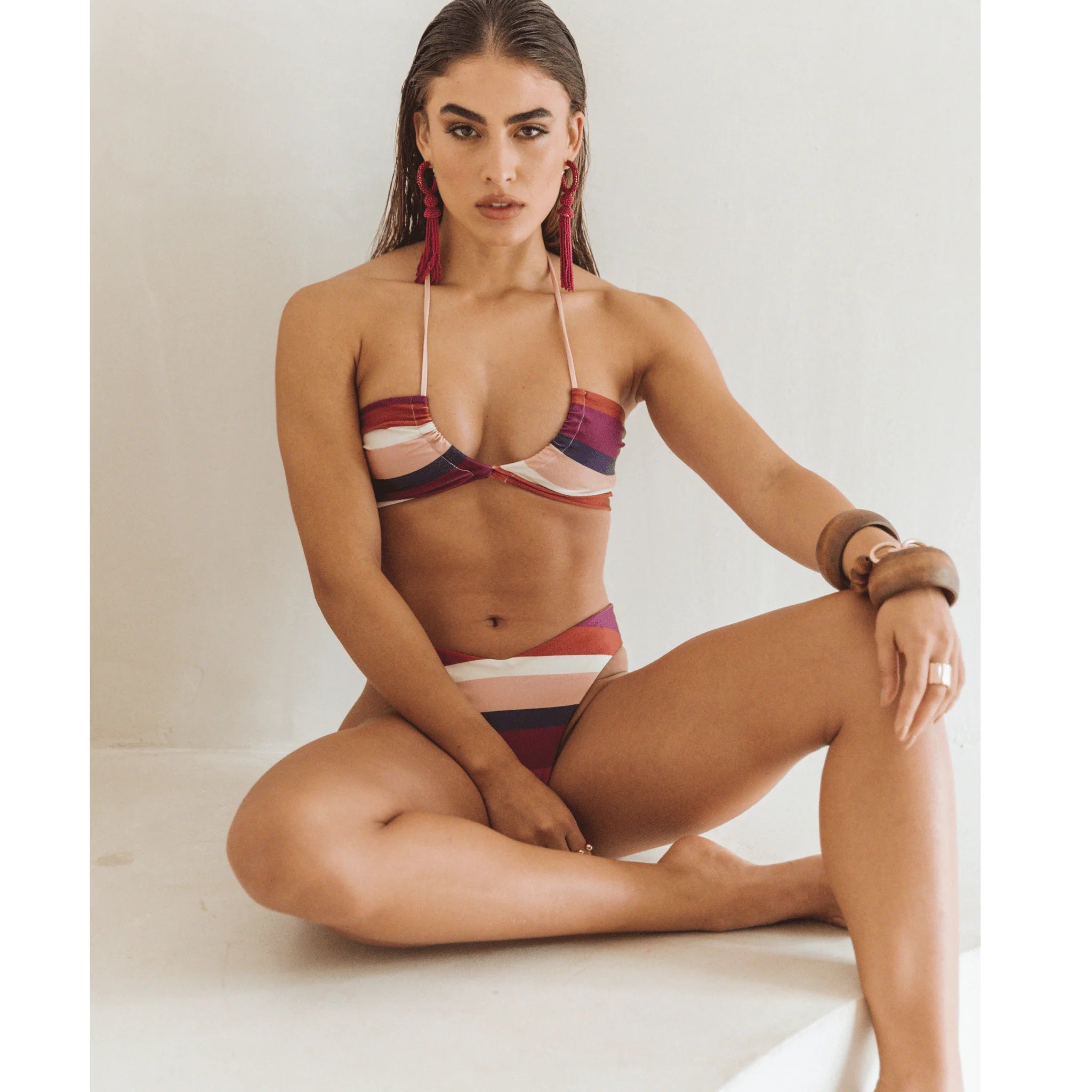 High Leg Color Block One Piece