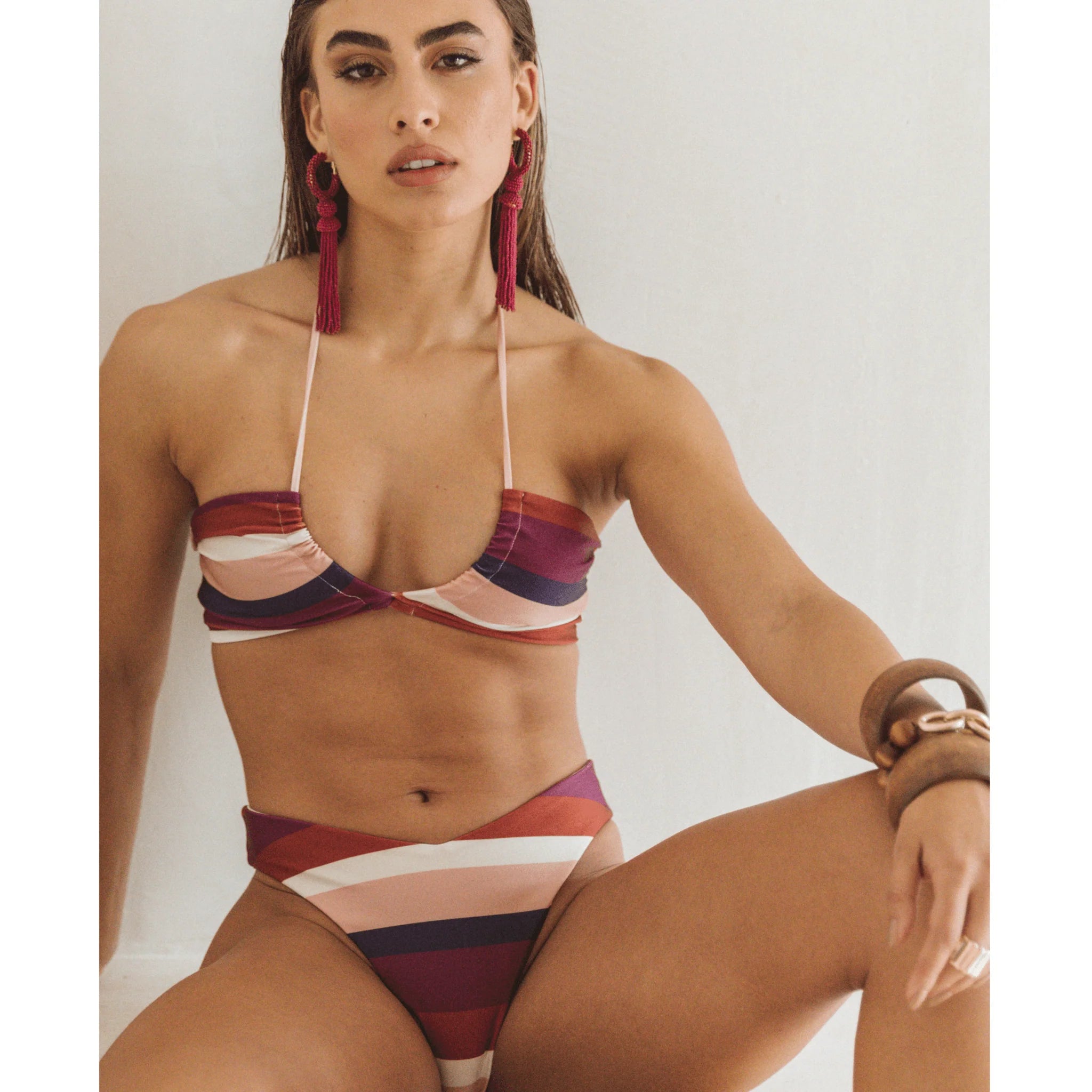 High Leg Color Block One Piece