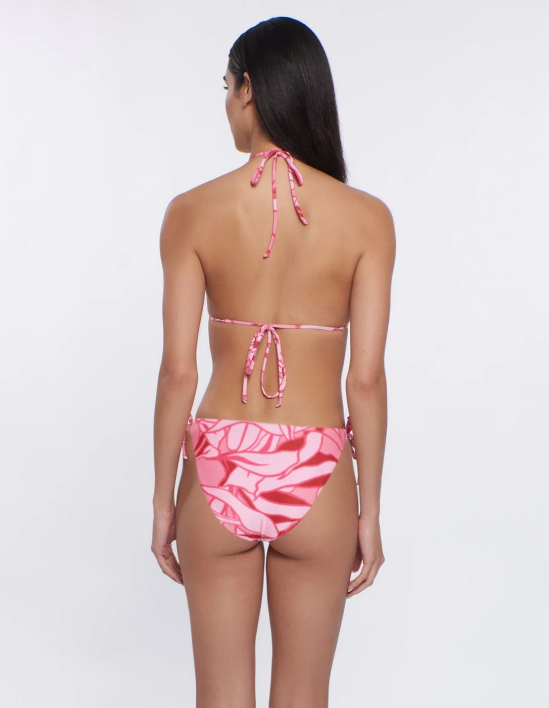 Pink printed tie side bottom with full coverage in the back