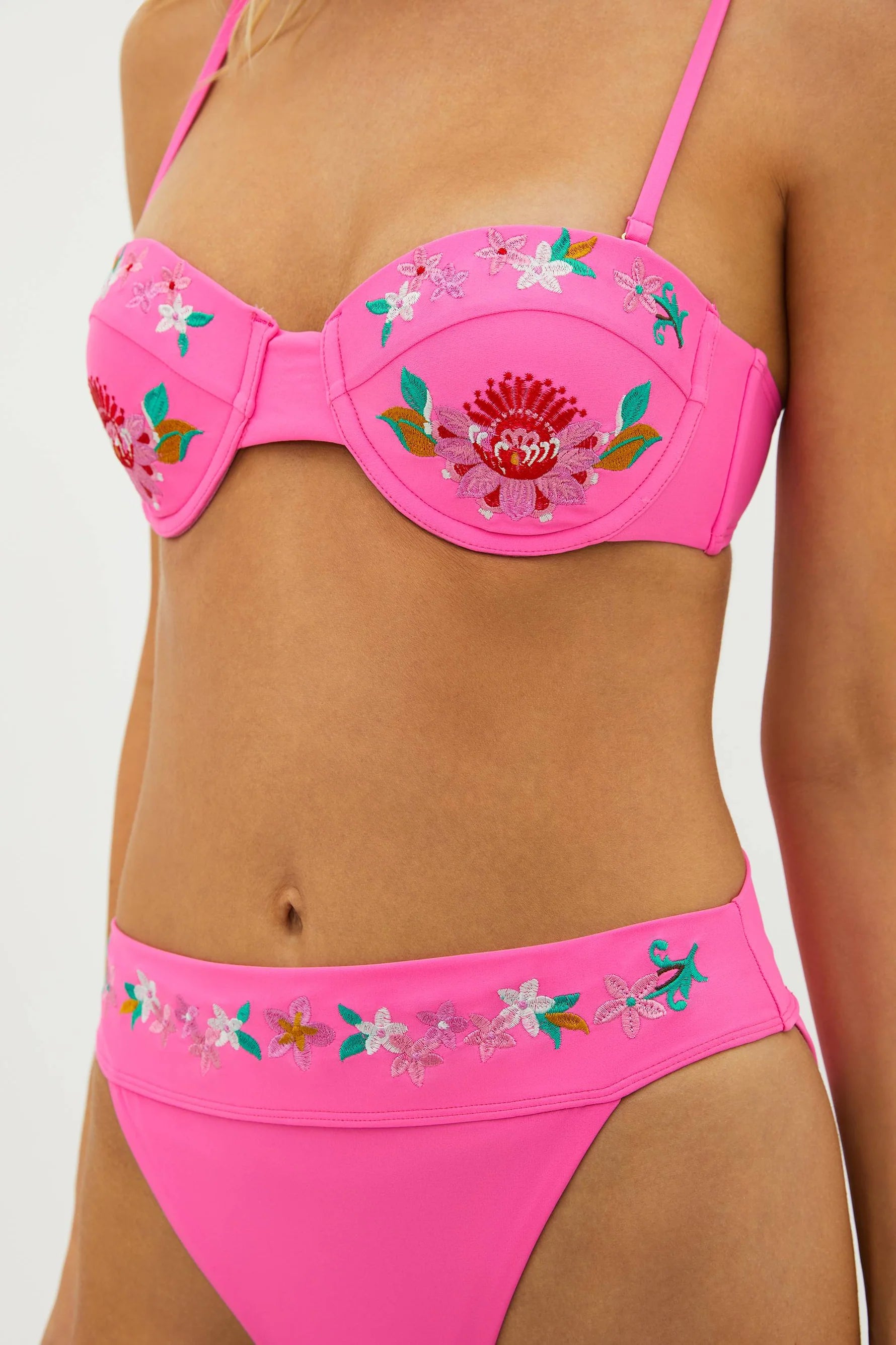 Floral Embroidered Underwire Top