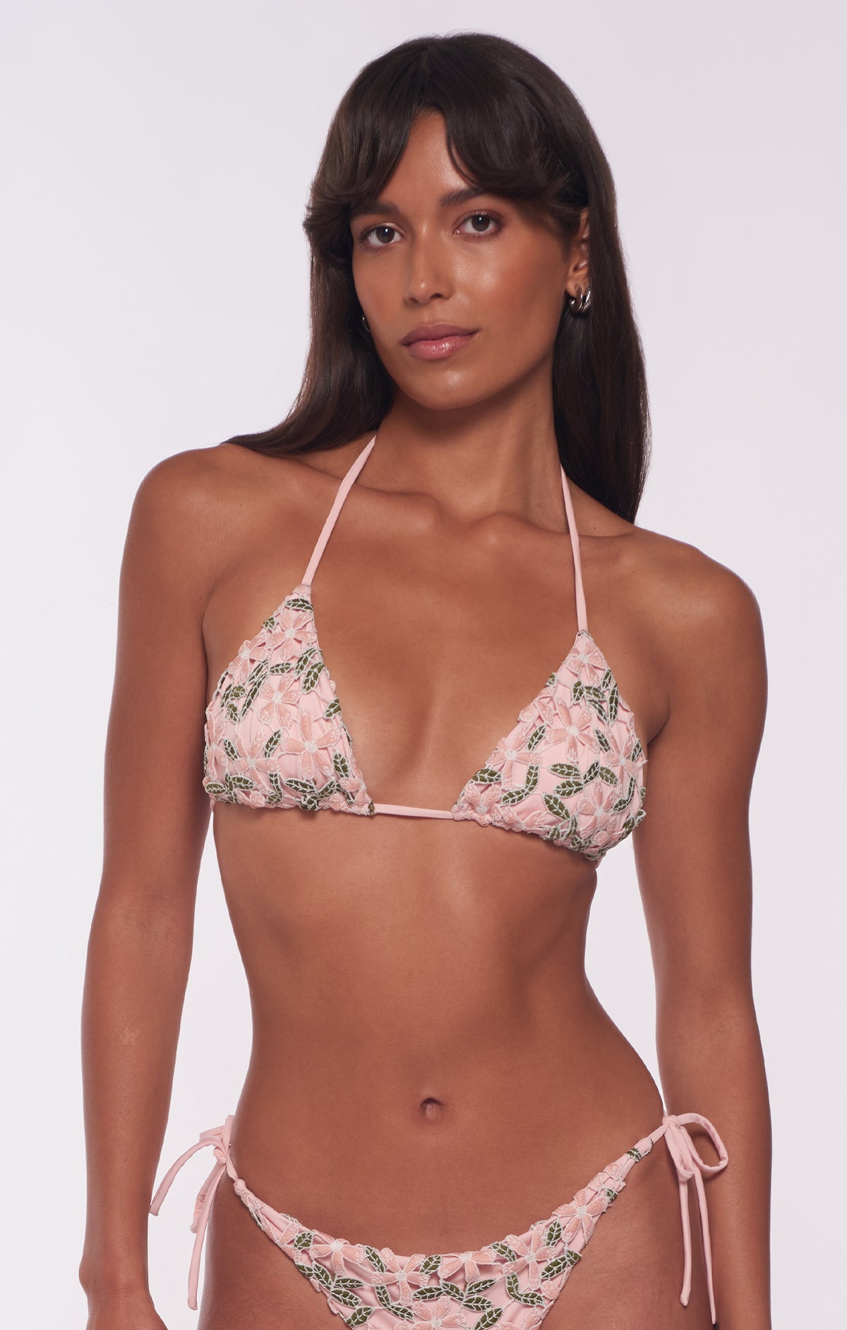 Floral Print Triangle Bikini Top