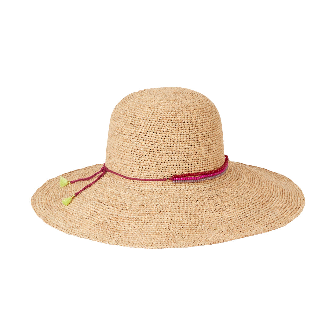 Sunhat with a multicolor beaded band