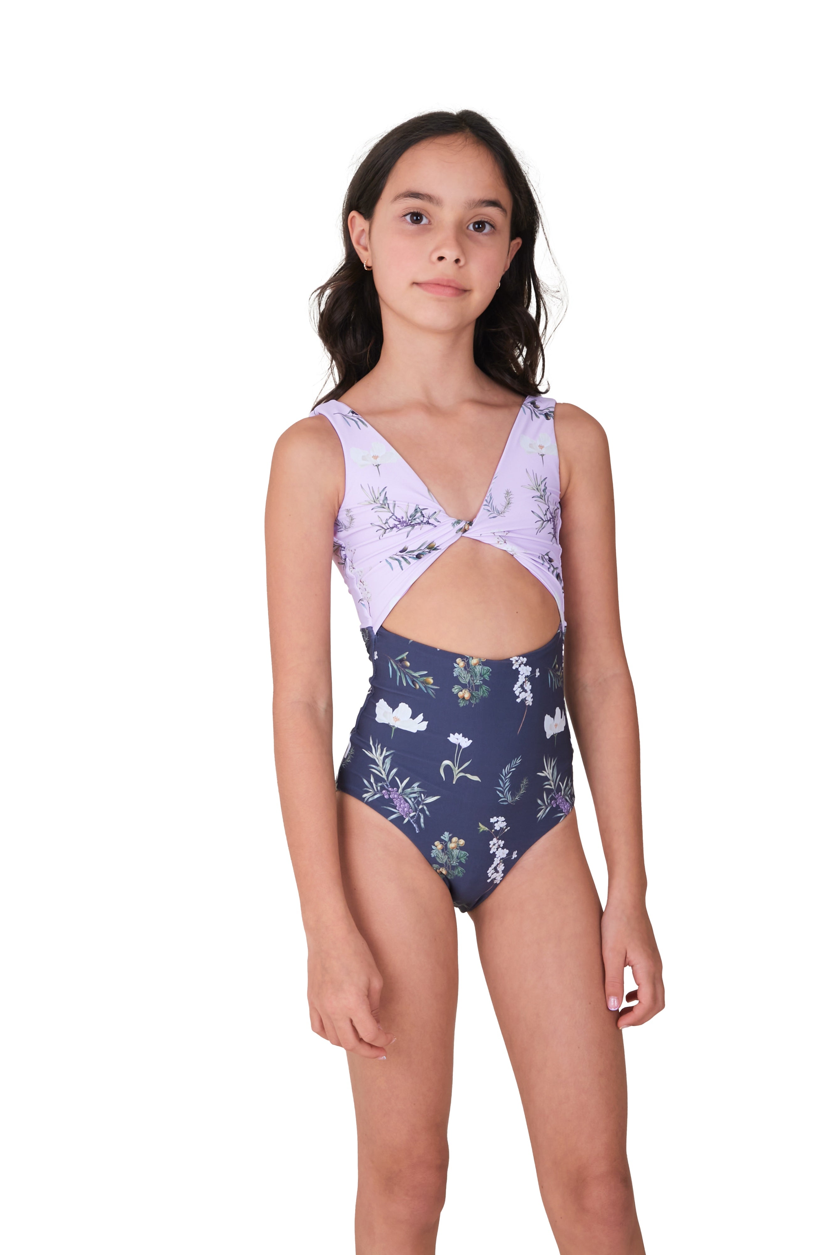 Girls' cutout one piece