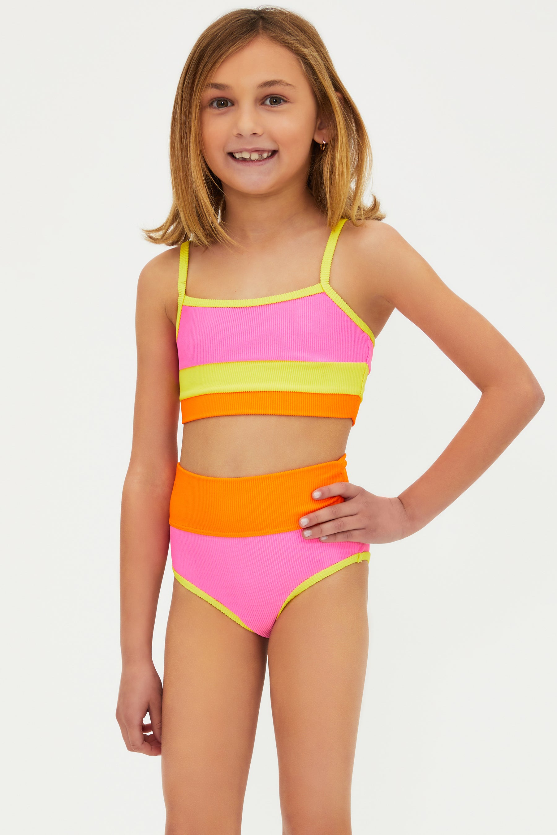 Girls colorful two-piece swimsuit