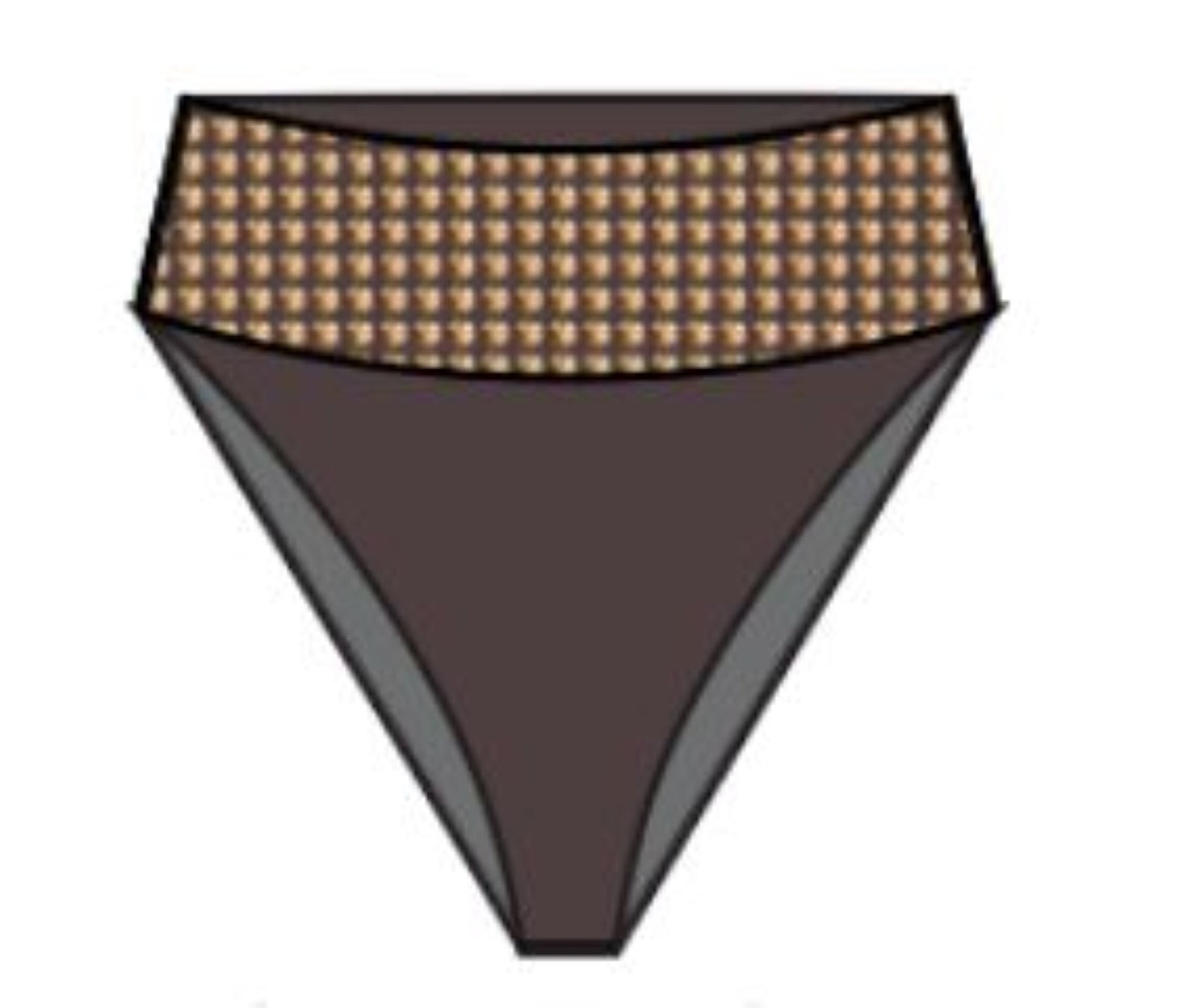 Rhinestone embellished high waist bottom in brown