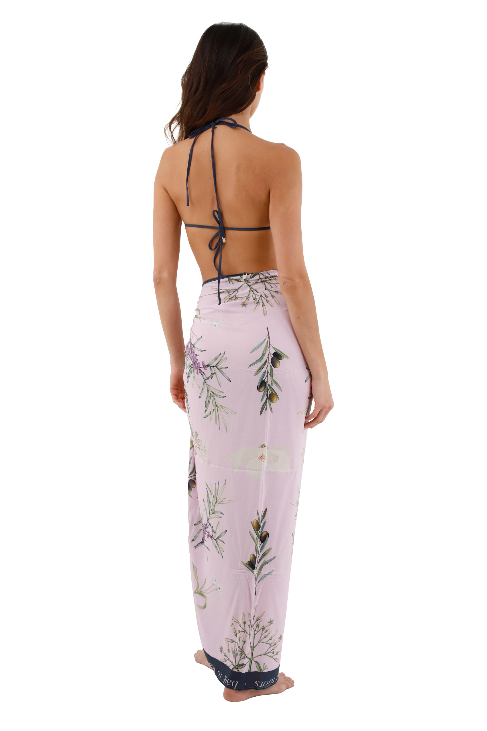 Long printed sarong with tassels