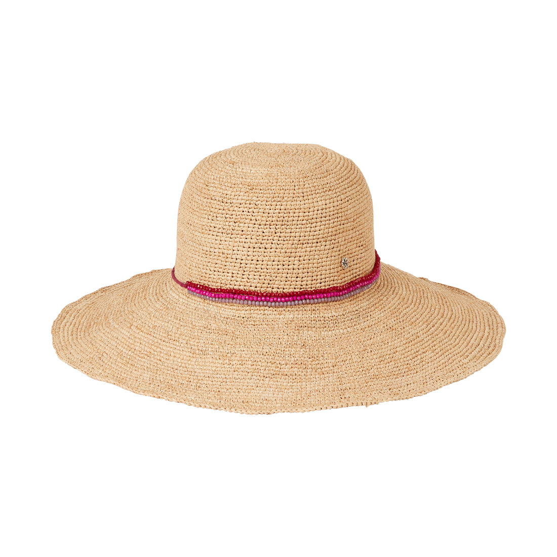 Sunhat with a multicolor beaded band