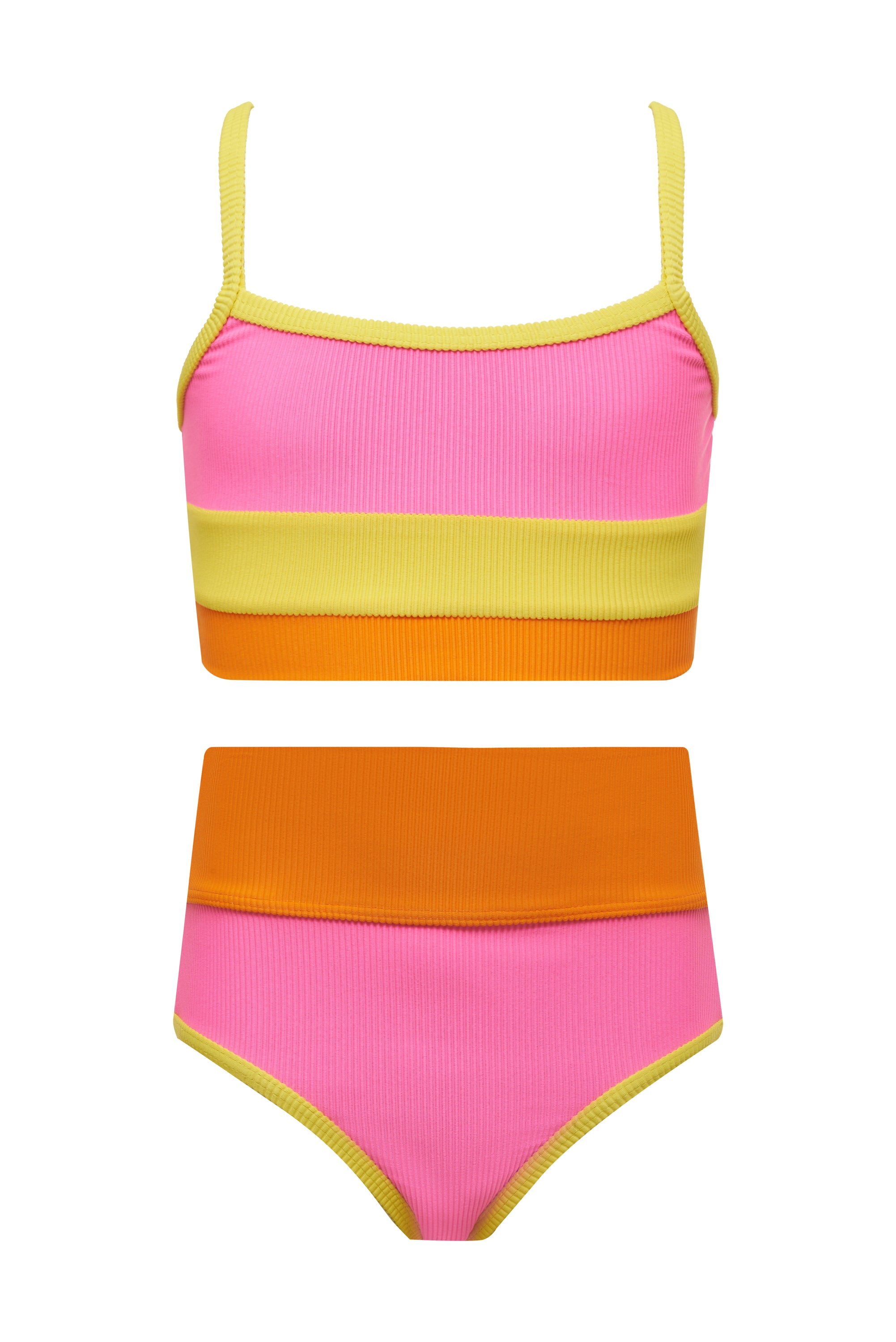 Girls colorful two-piece swimsuit