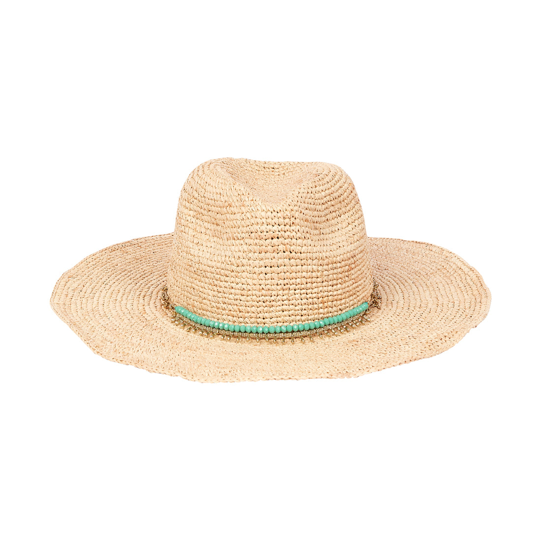Crochet raffia cowboy hat