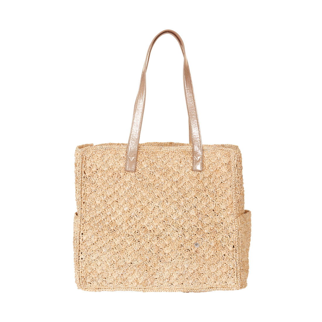 Crochet raffia tote bag