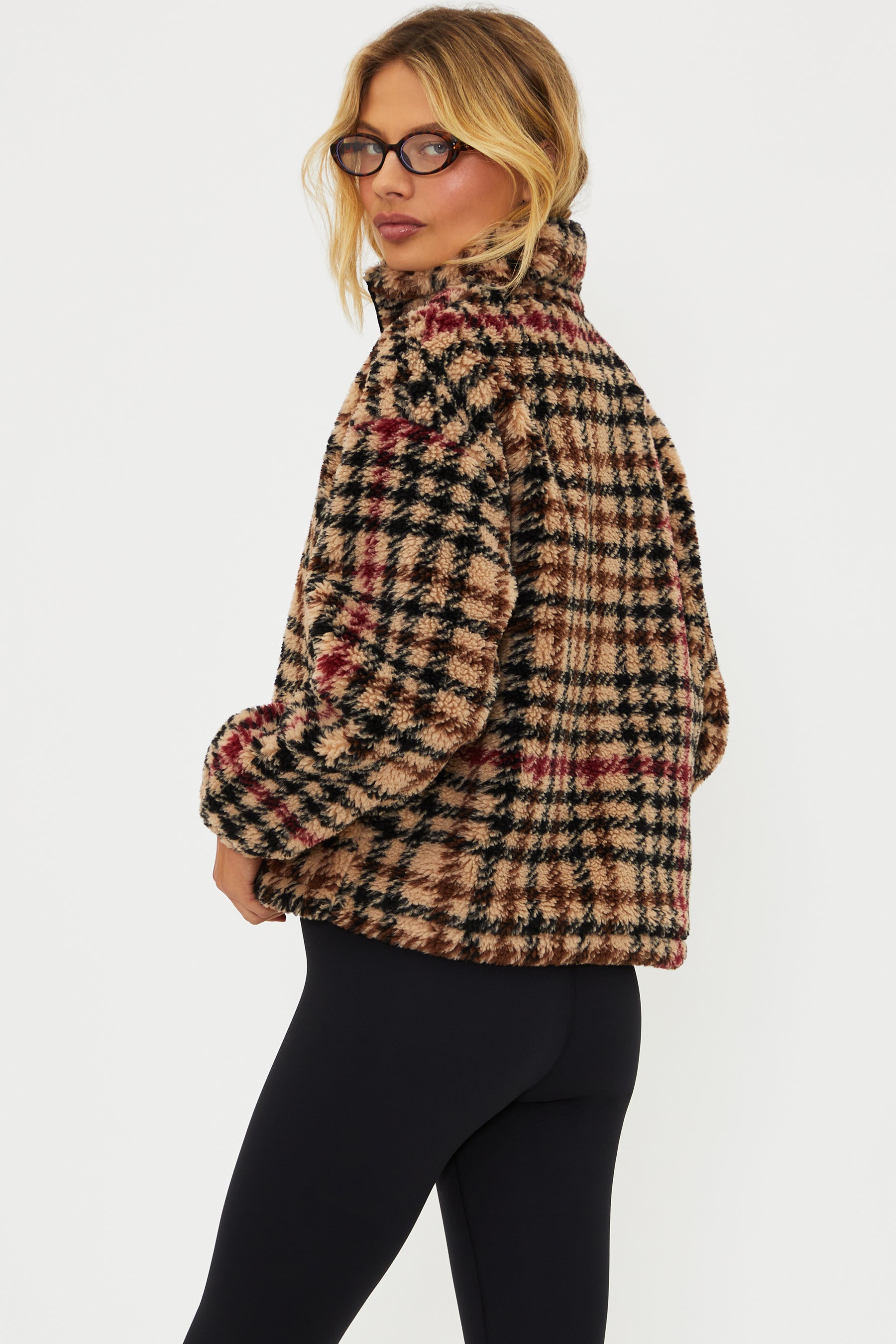 Half Zip Checkered Sweater