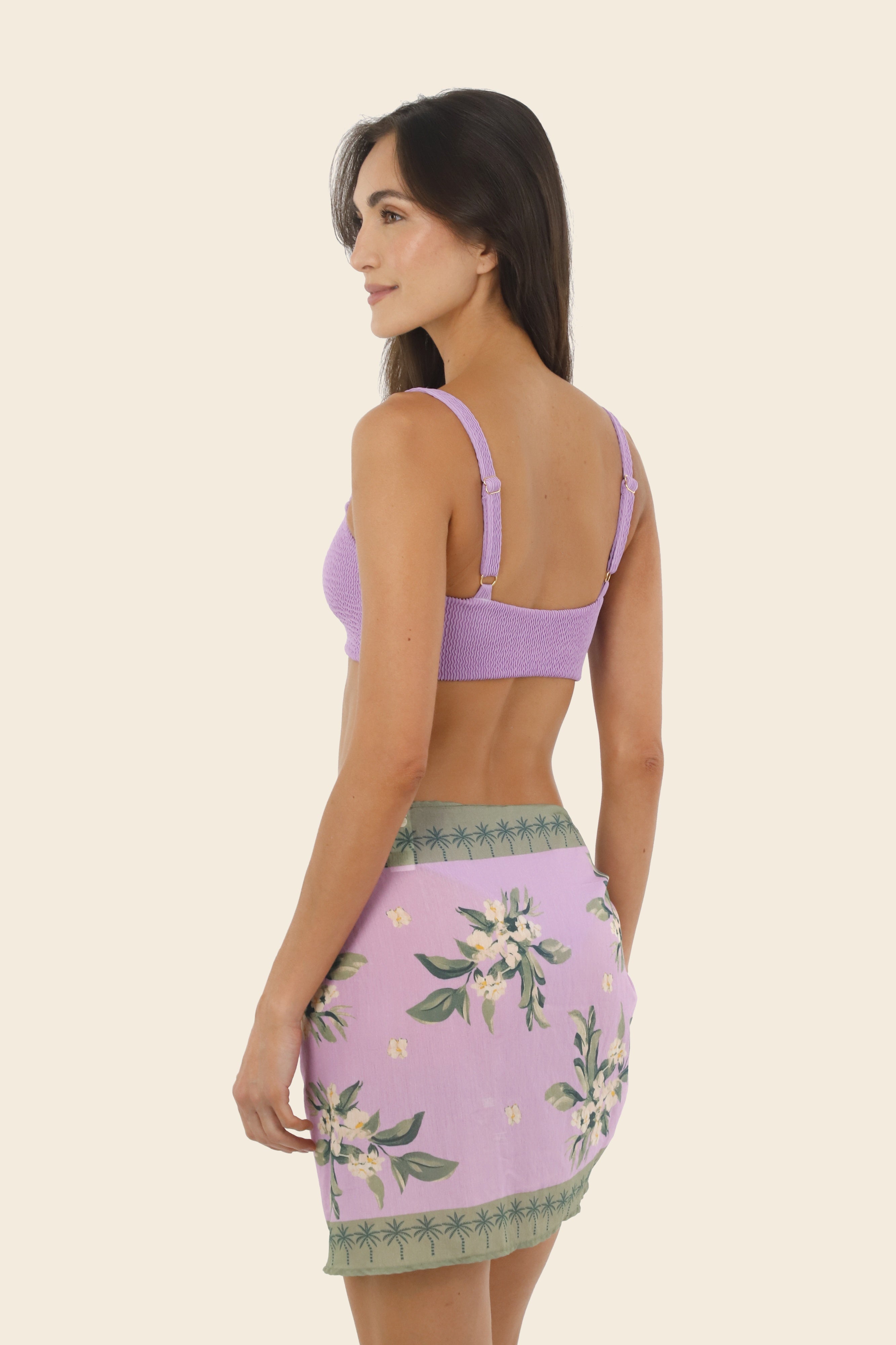 Colorful floral print mini sarong
