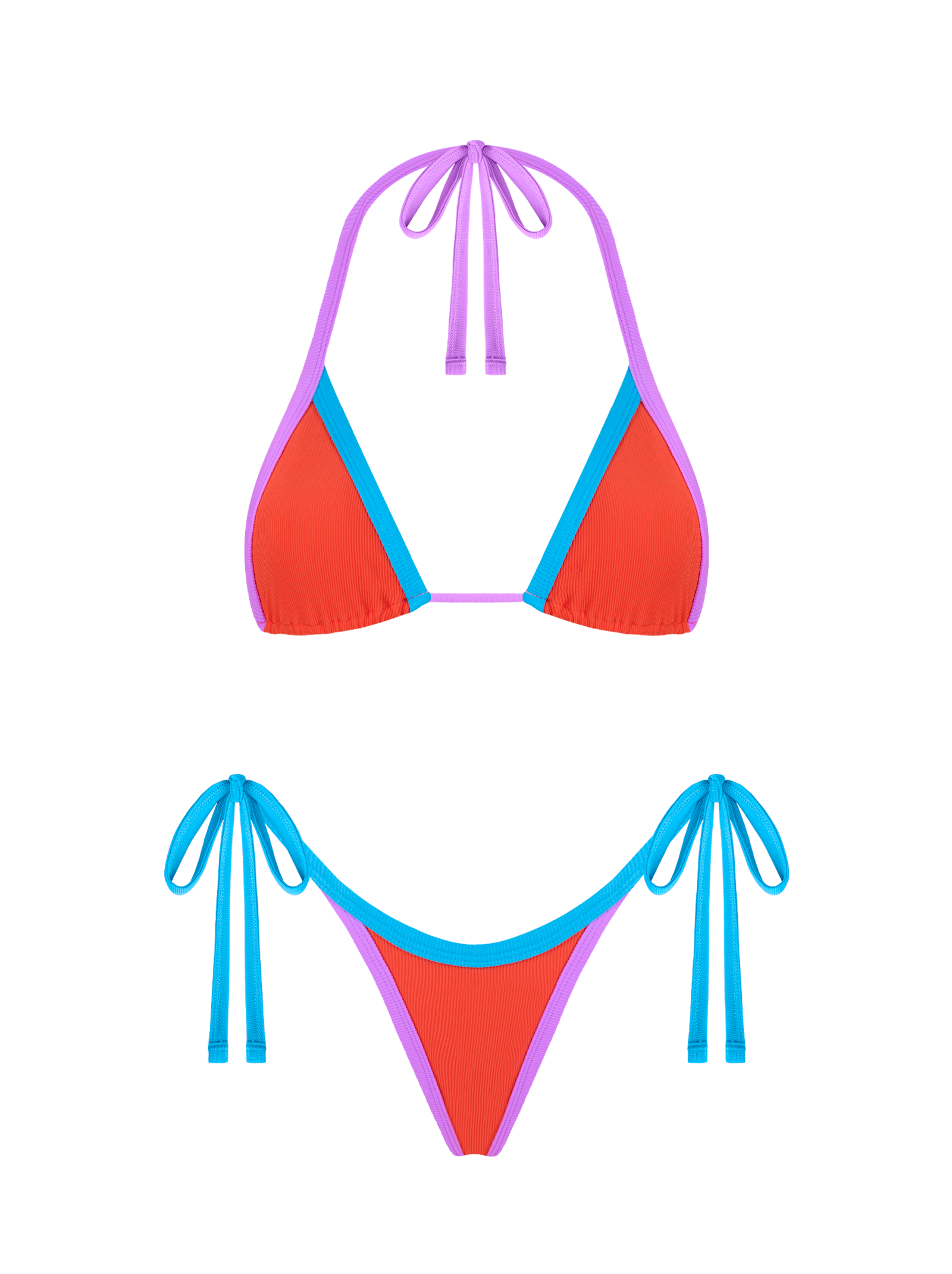 Adjustable Multicolor Triangle Bikini Top