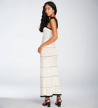 Black and White maxi dress with tie shoulder straps