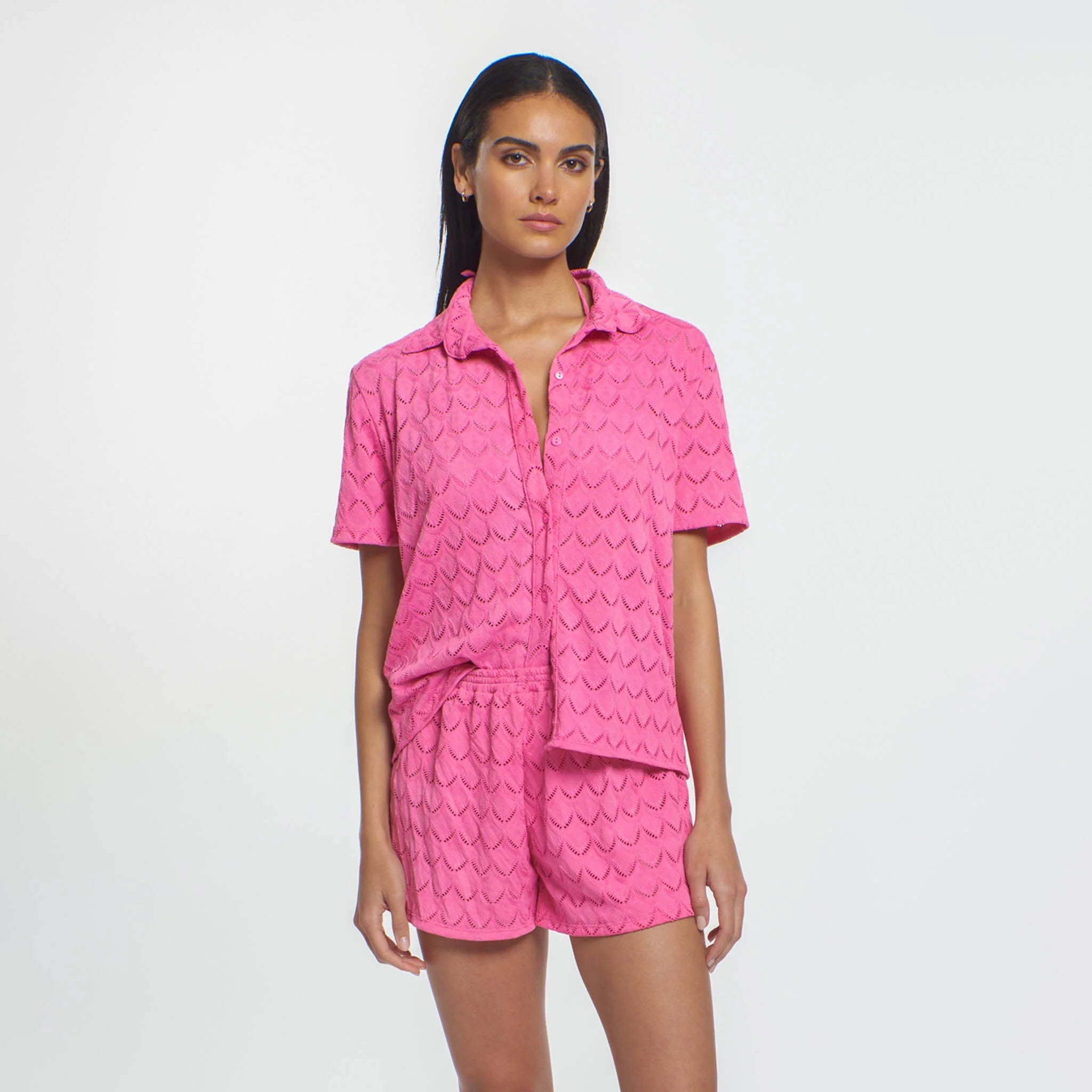 Pink Button Up Collared Shirt