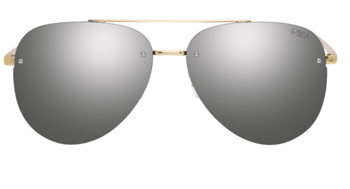 Silver reflective aviator glasses