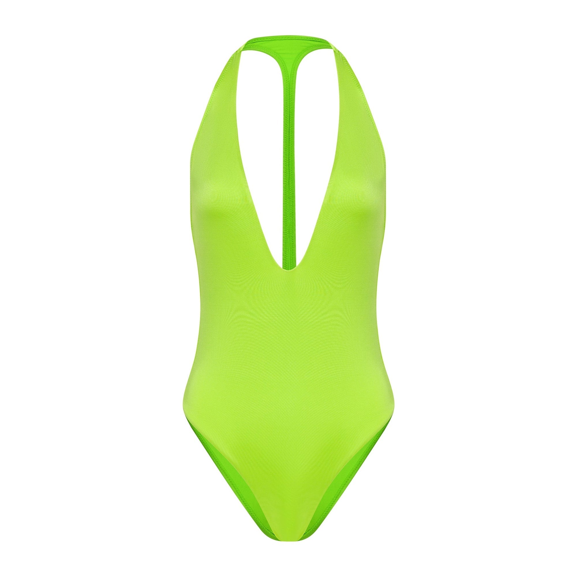 Bright Green Plunging One Piece