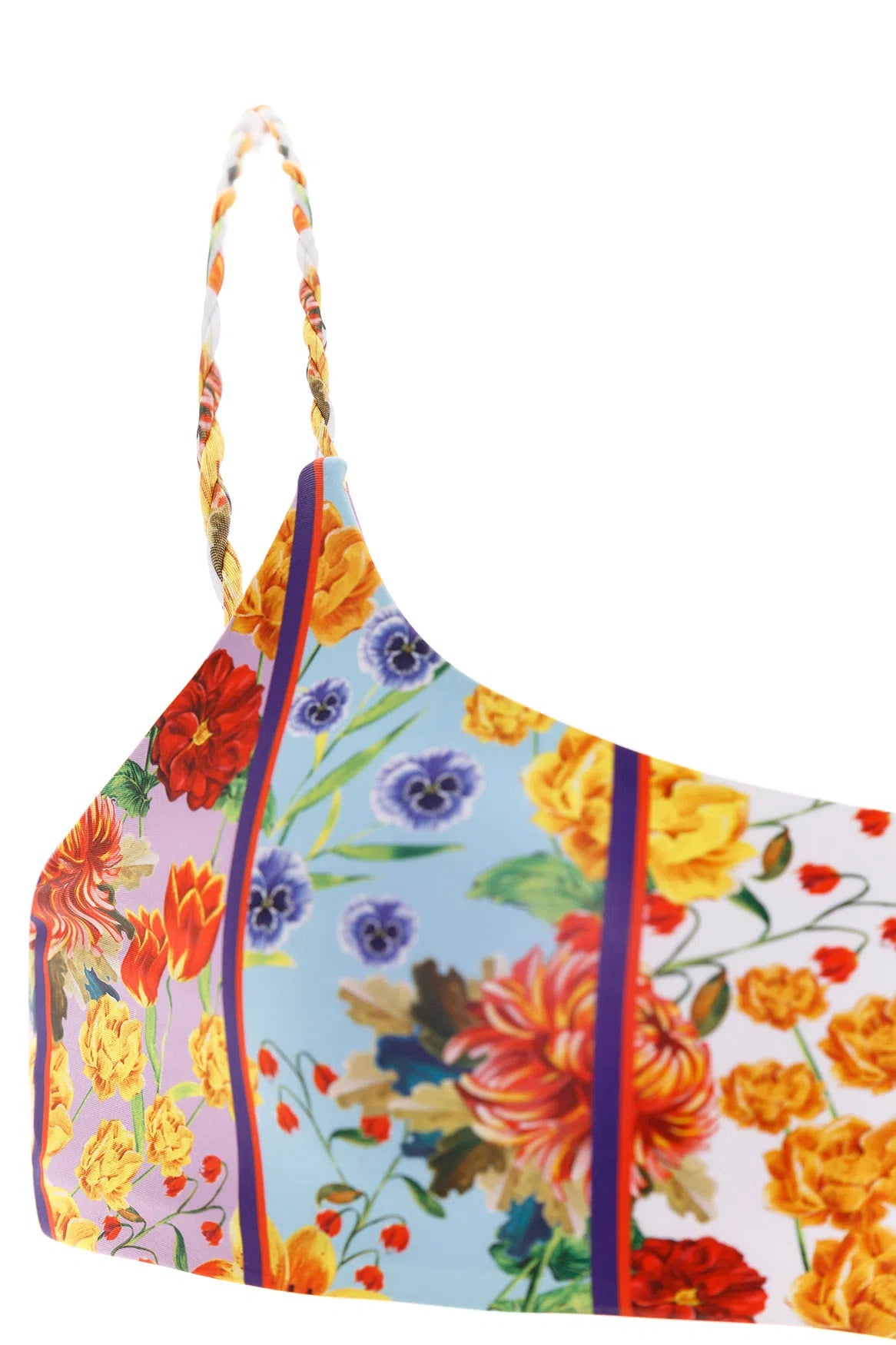 Vibrant Bright Floral Print Bikini Top