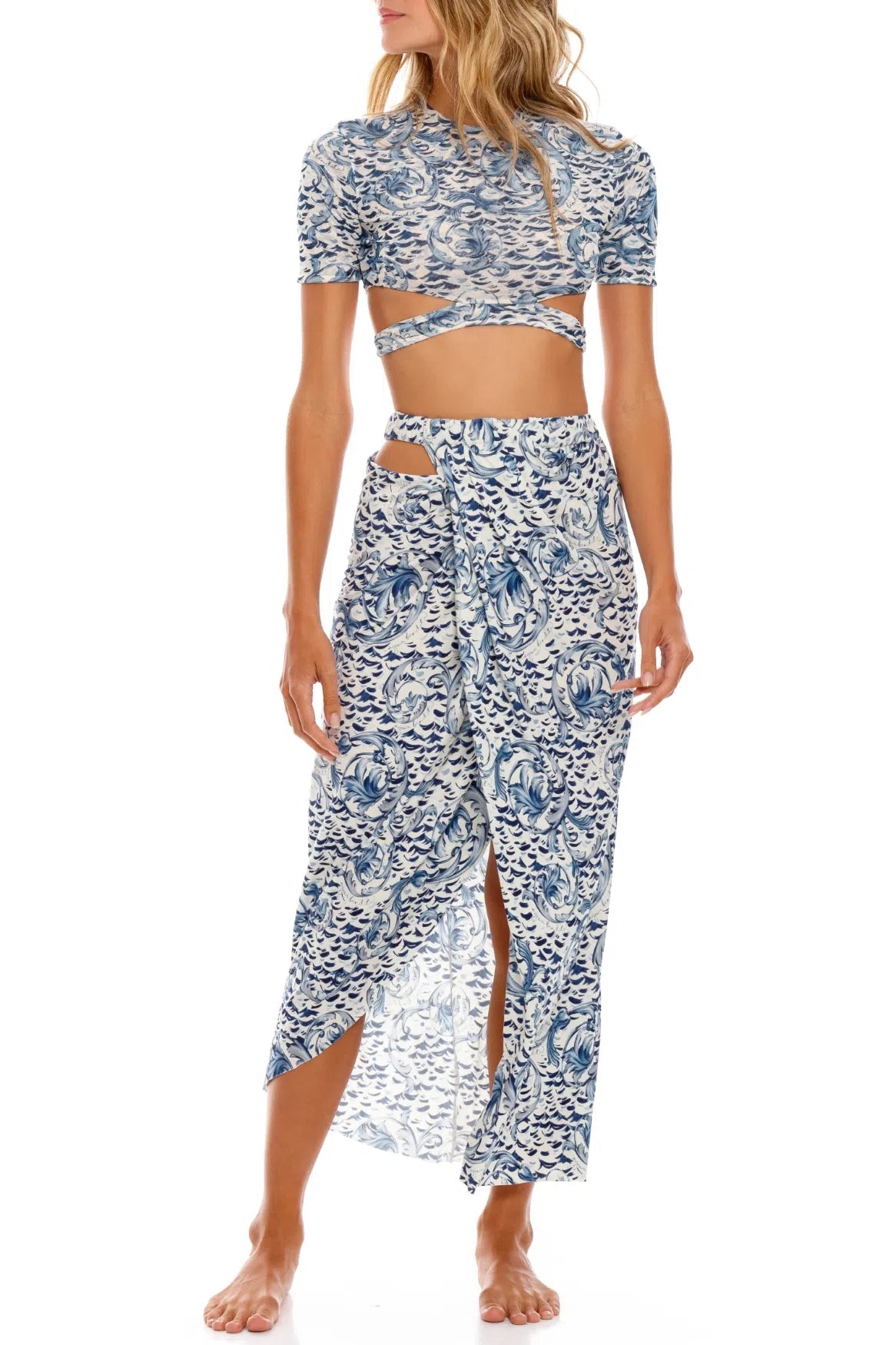 Printed Resort Coverup Skirt