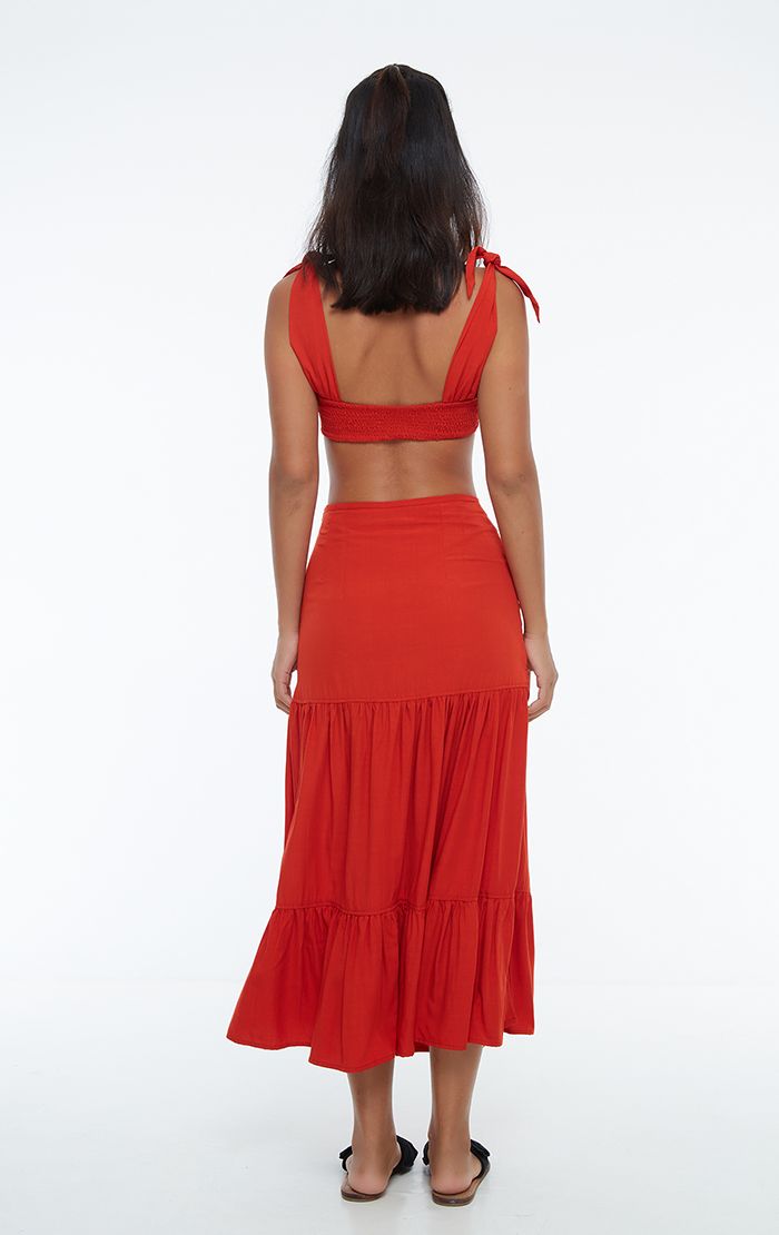 Red Smocked Bralette