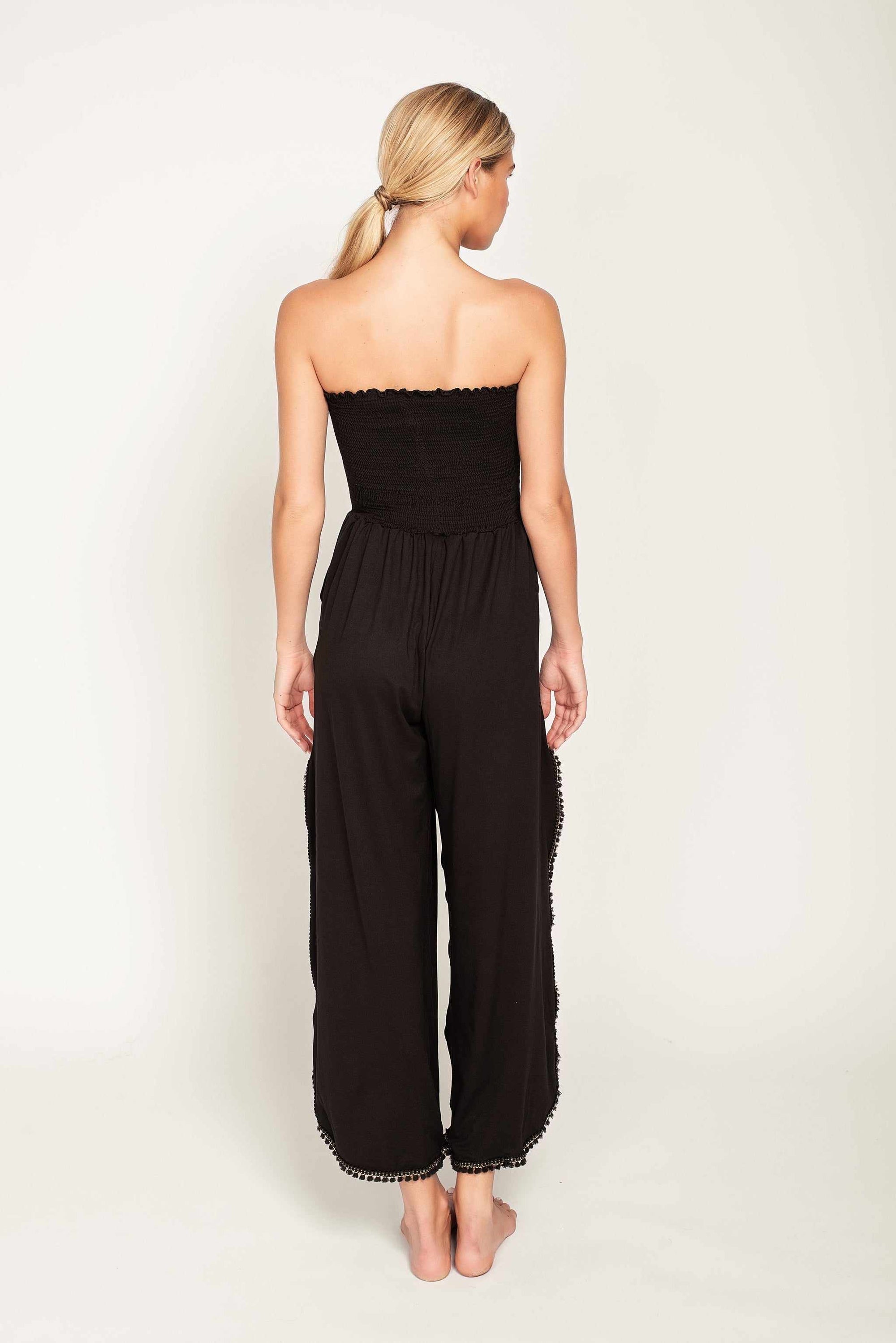 Black Beach Jumpsuit Coverup