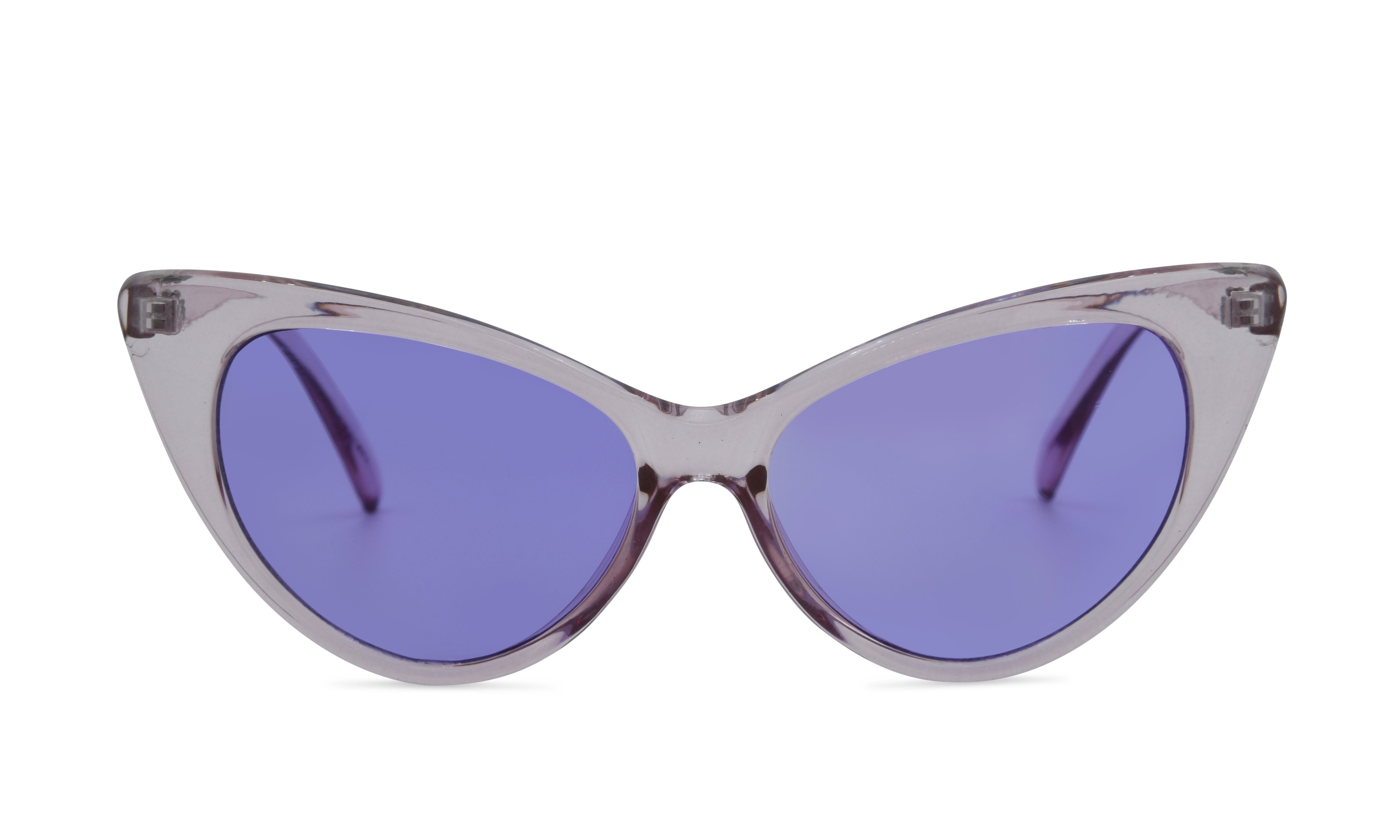Blue clear dramatic cat eye glasses